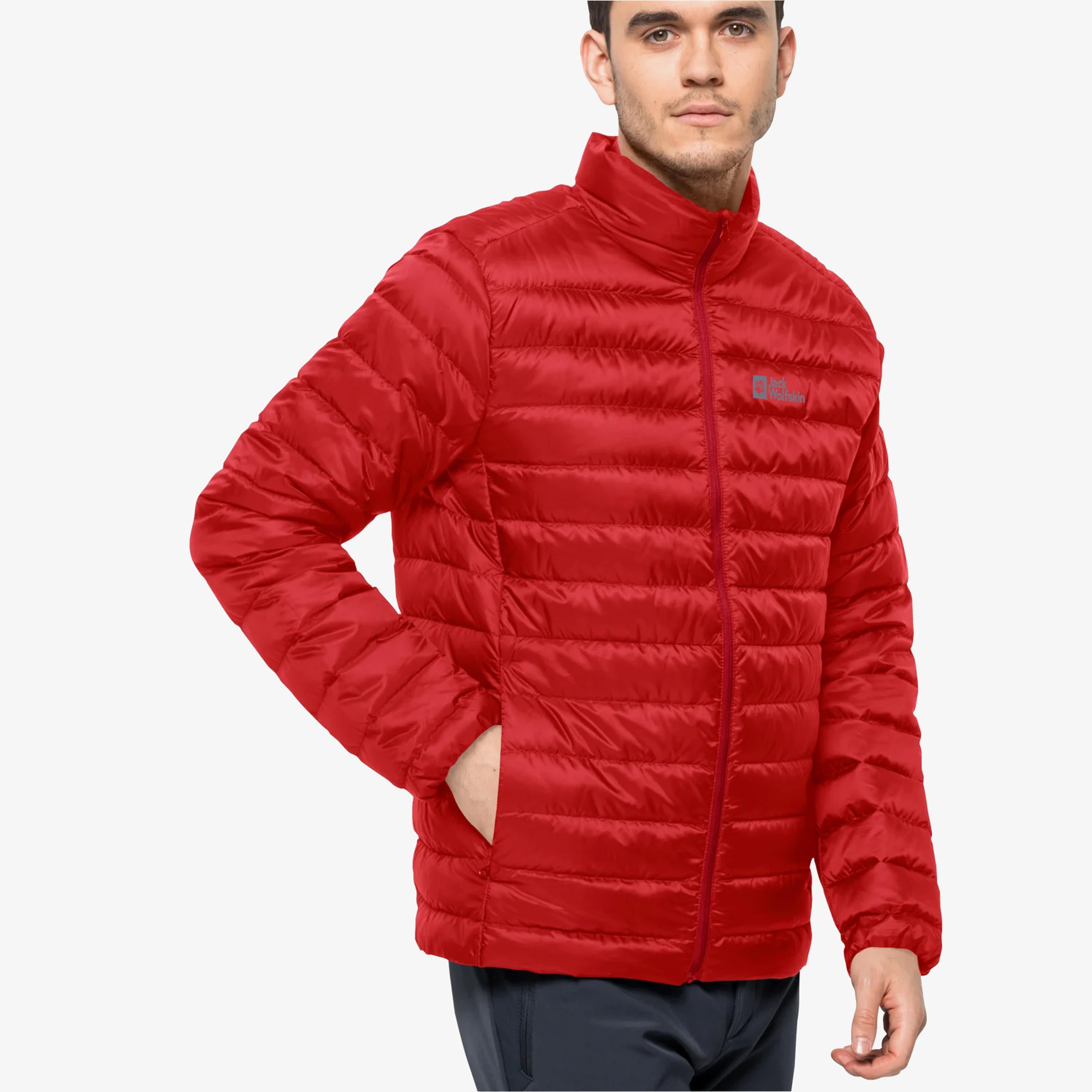 Jack Wolfskin Pack&Go Down Erkek  Kırmızı Mont