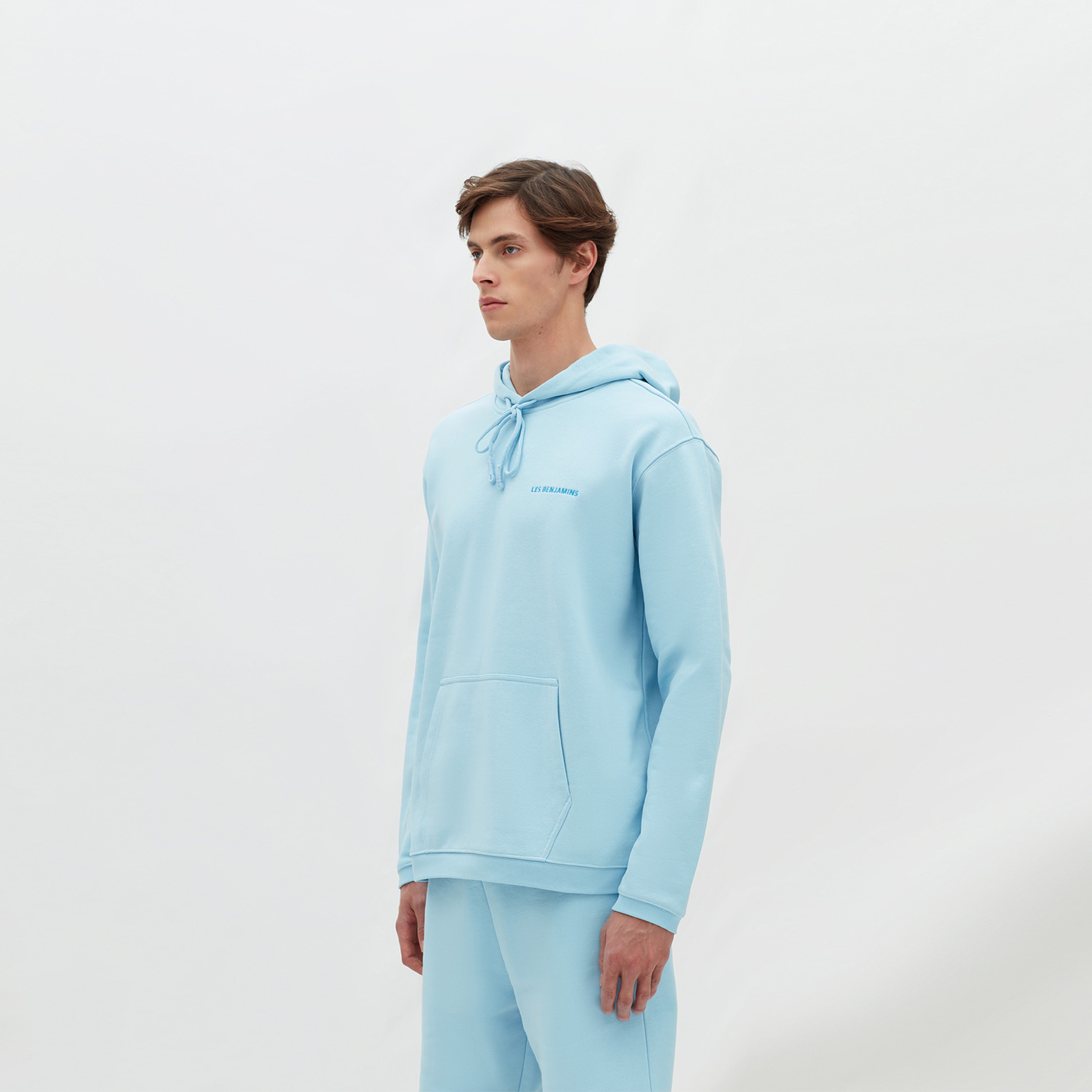 Les Benjamins Essentials Erkek Mavi Hoodie