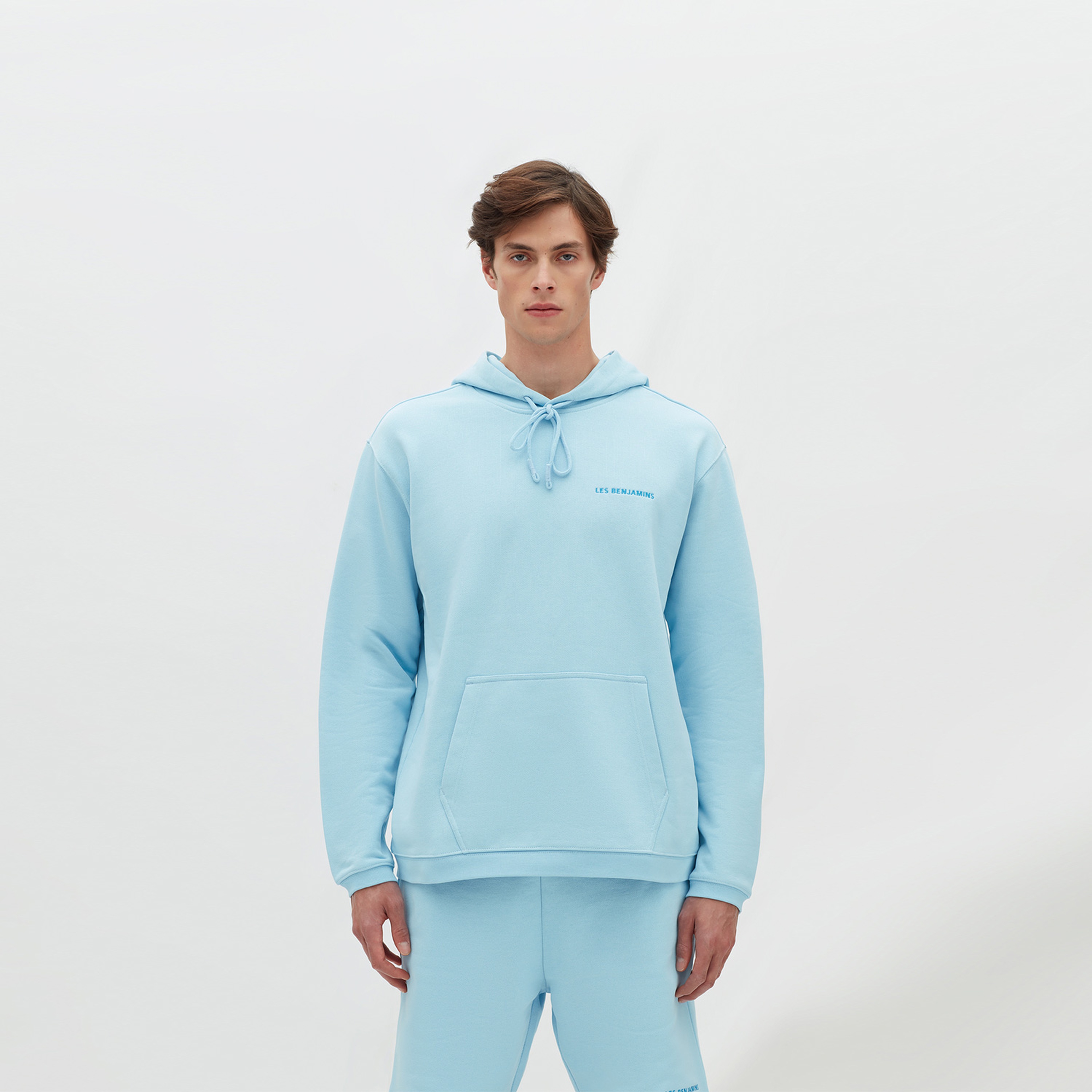 Les Benjamins Essentials Erkek Mavi Hoodie