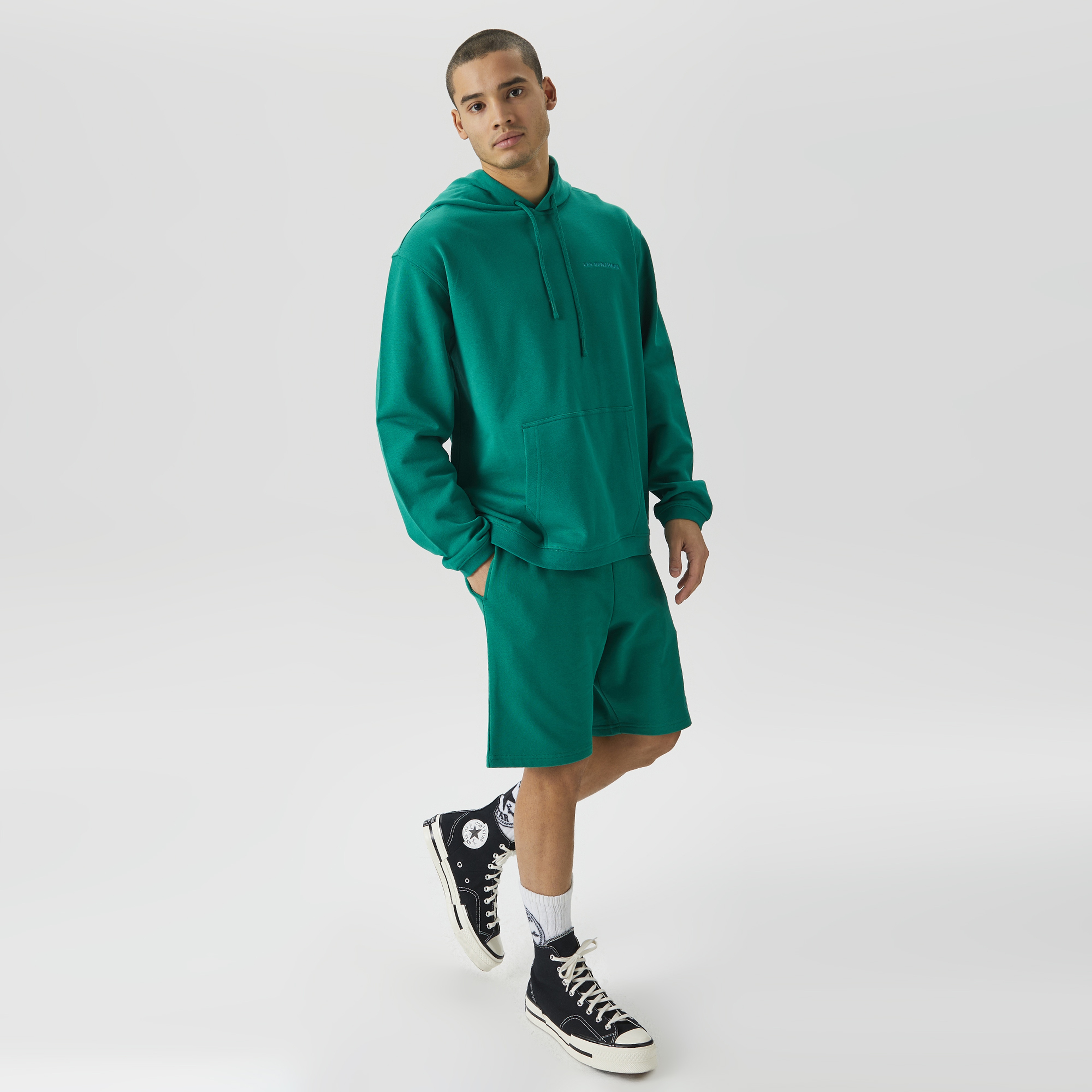 Les Benjamins Essentials Erkek Yeşil Hoodie