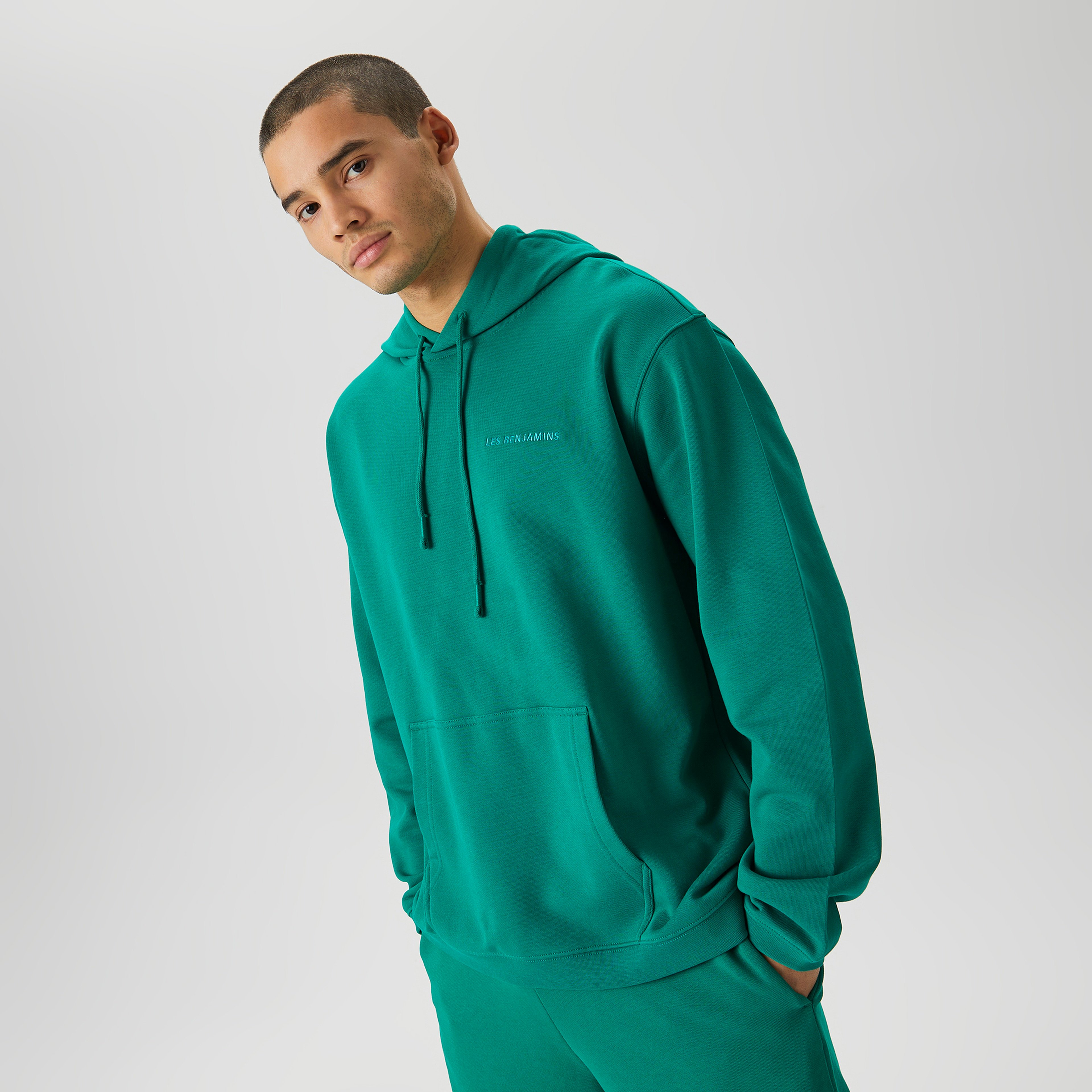 Les Benjamins Essentials Erkek Yeşil Hoodie