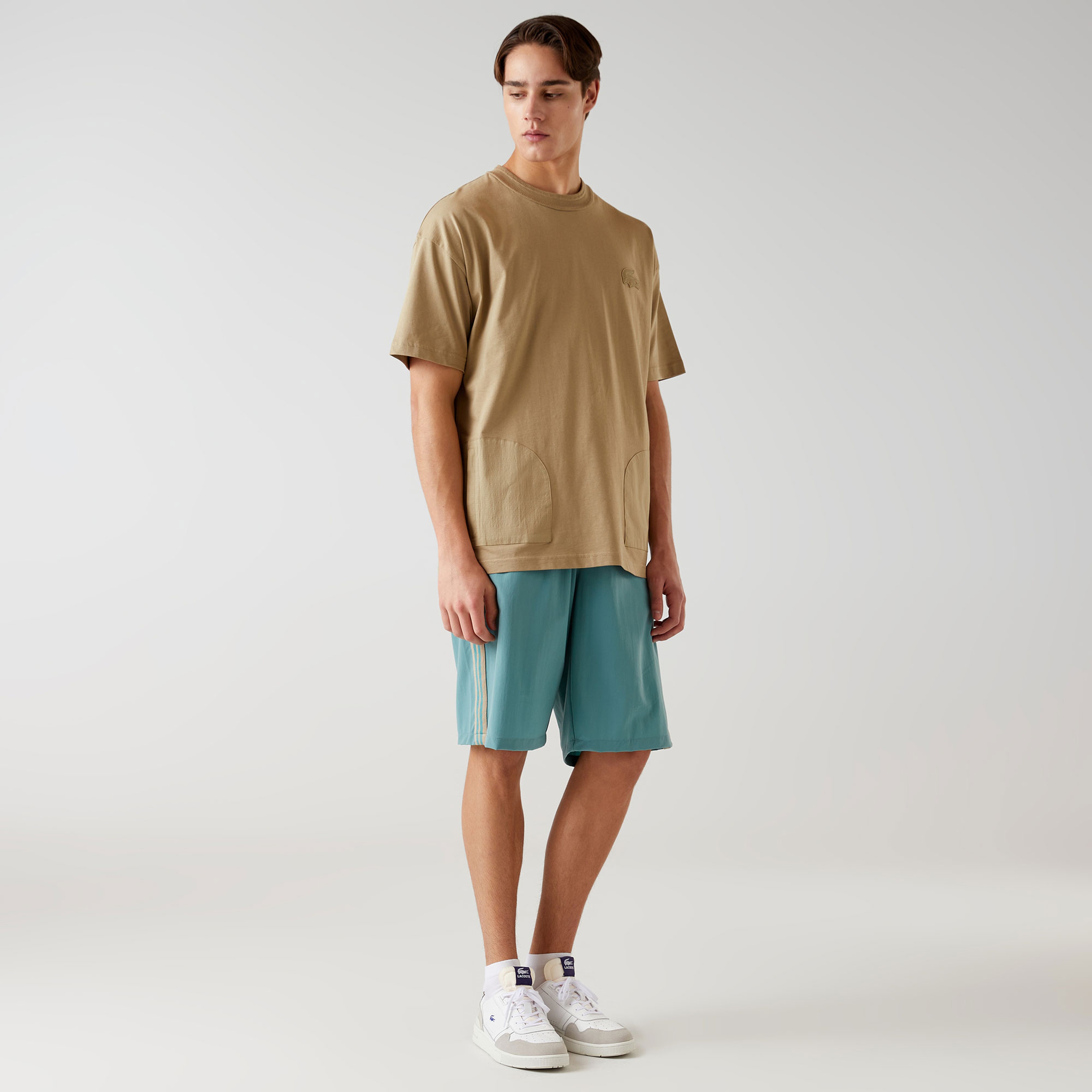 Lacoste x House of SuperStep Erkek Beyaz/Krem Şort