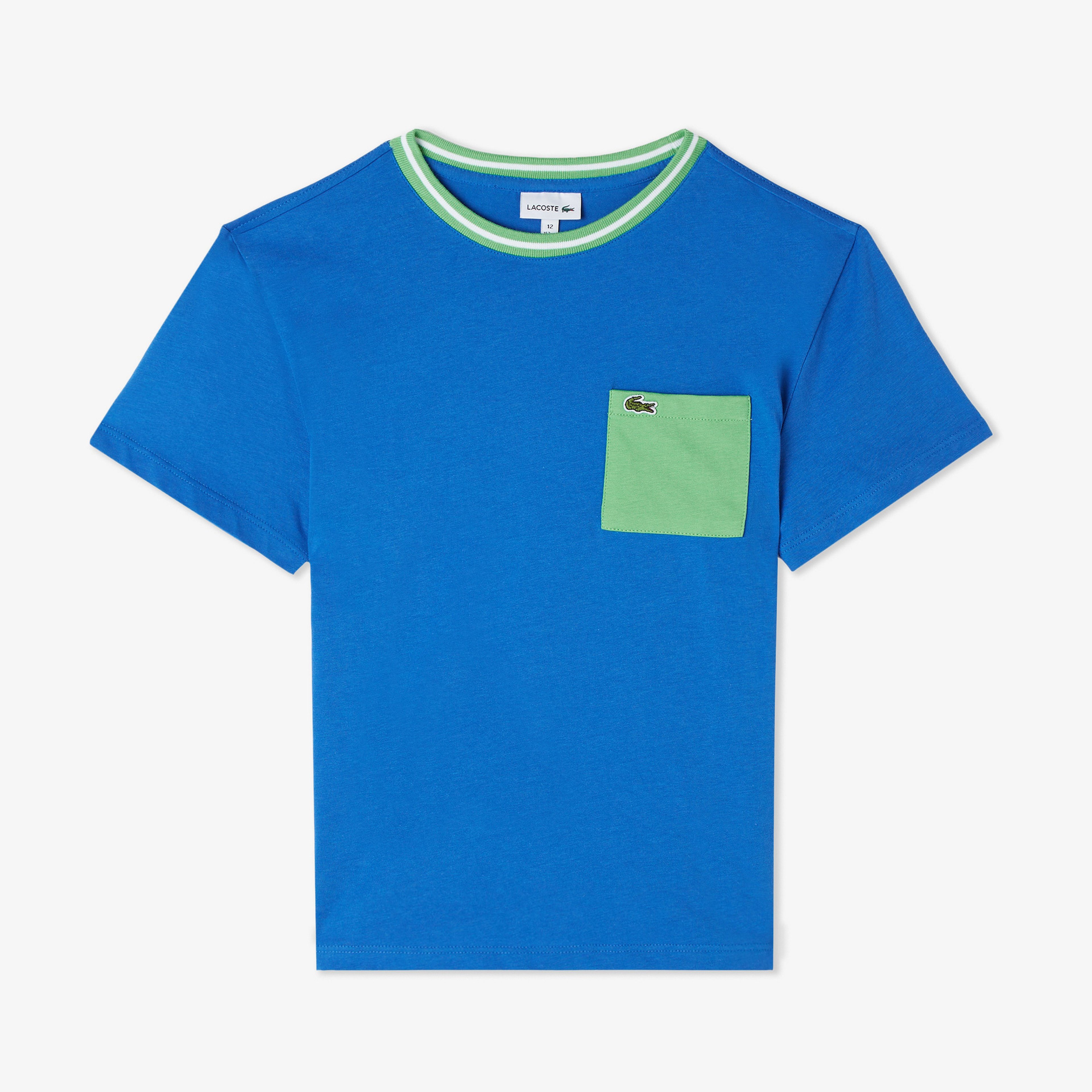 Lacoste Contrast Pocket Cotton Çocuk Mavi T-Shirt