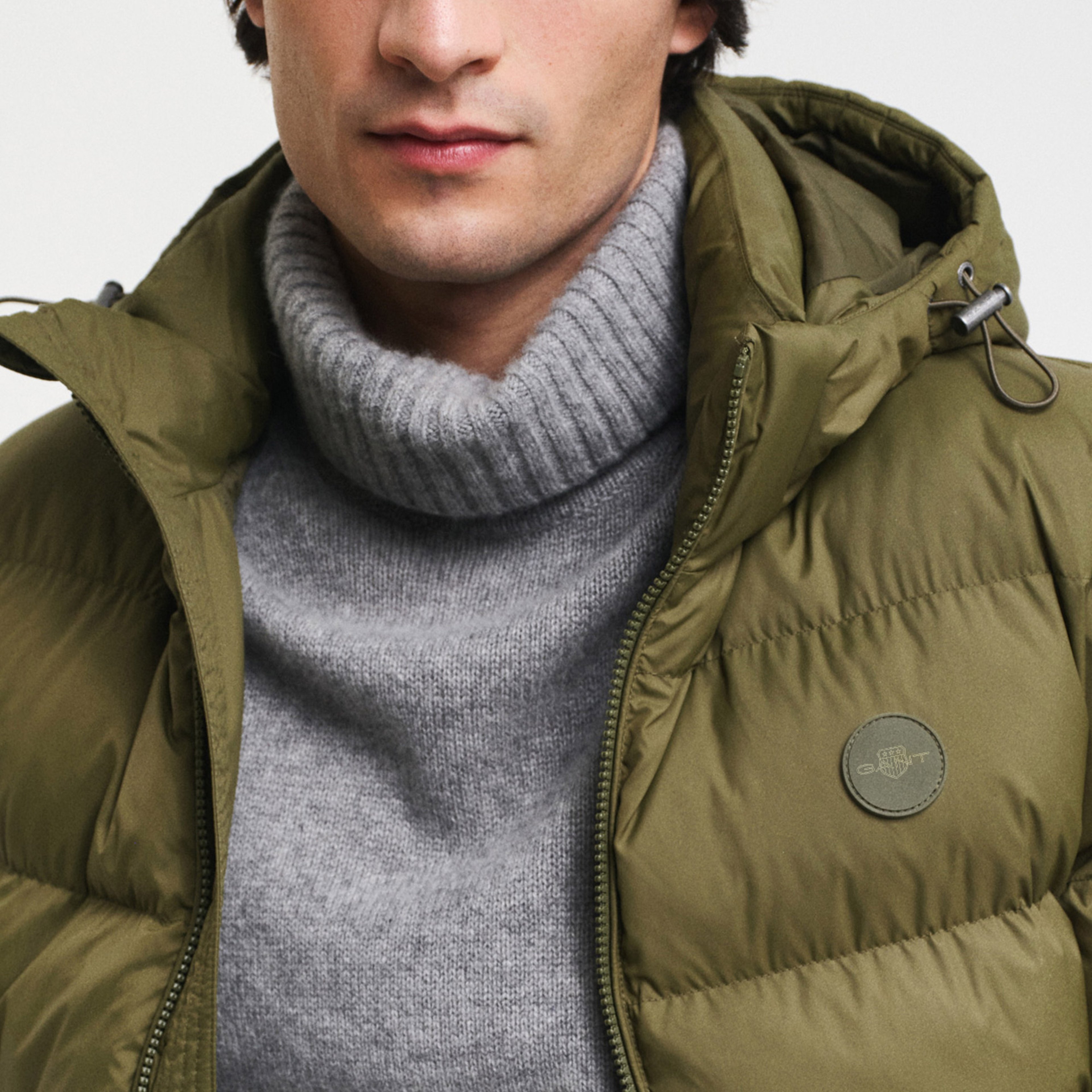 GANT Erkek Yeşil Kapüşonlu Mont