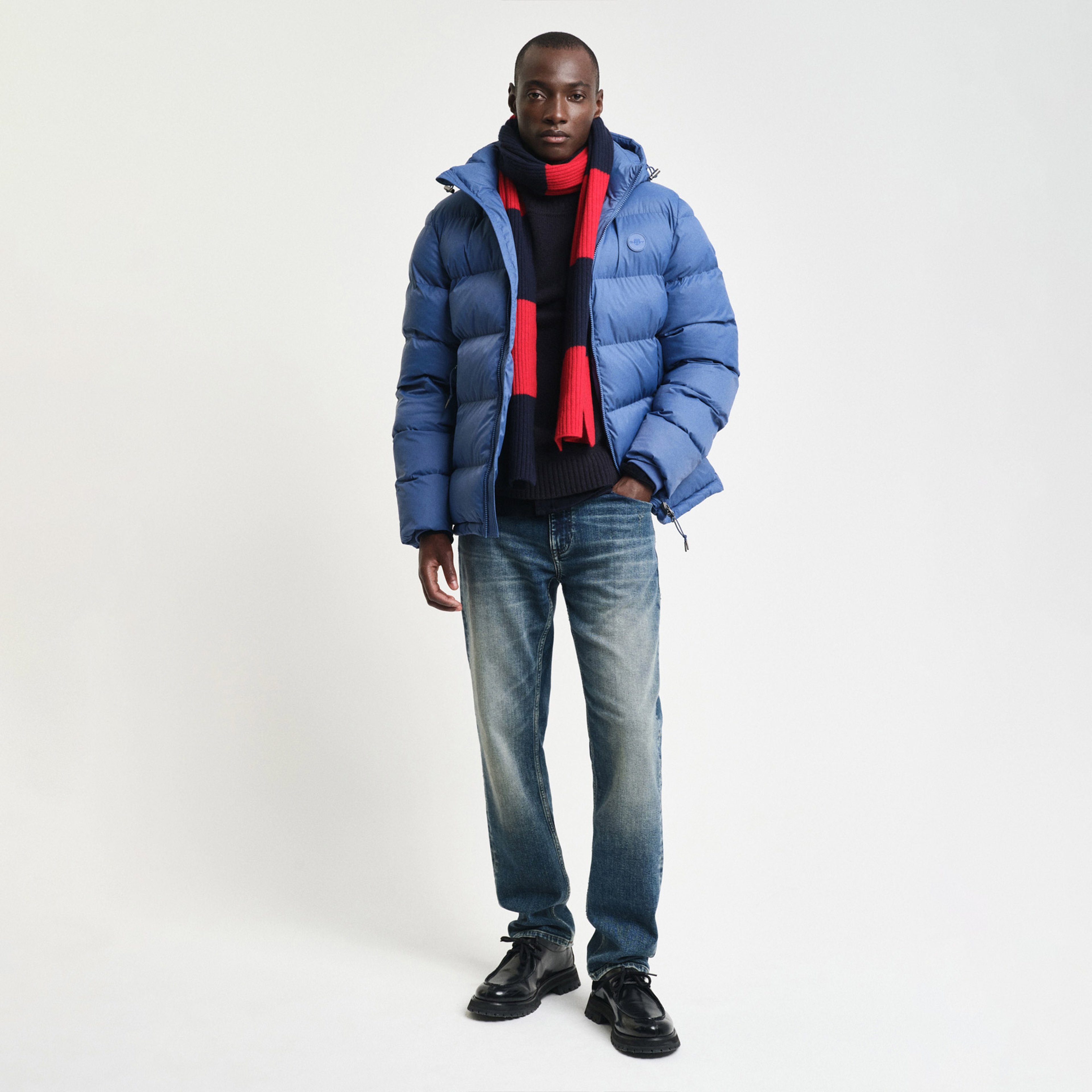 Gant Erkek Mavi Kapüşonlu Mont