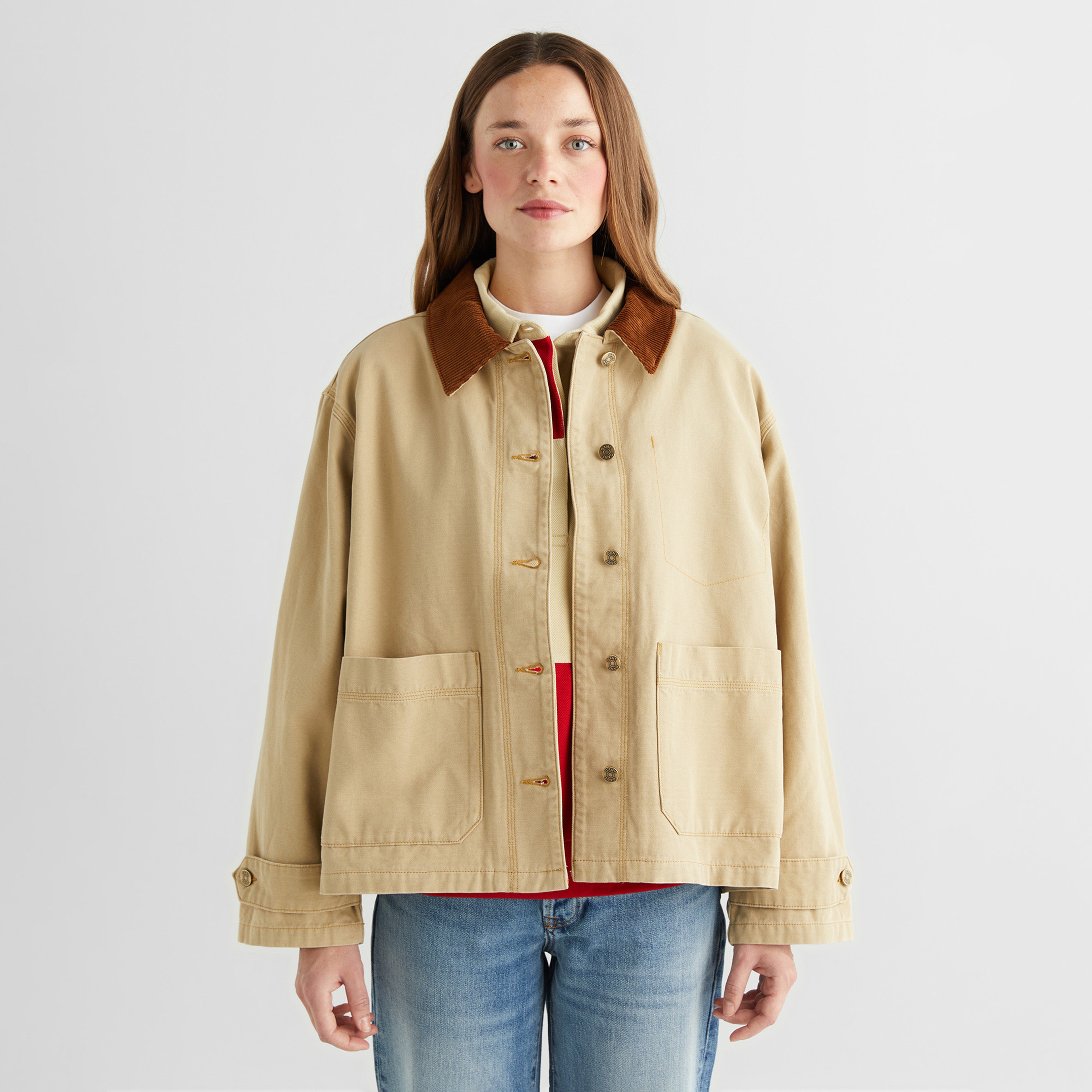 GANT Kadın Bej Relaxed Fit Klasik Yaka Ceket