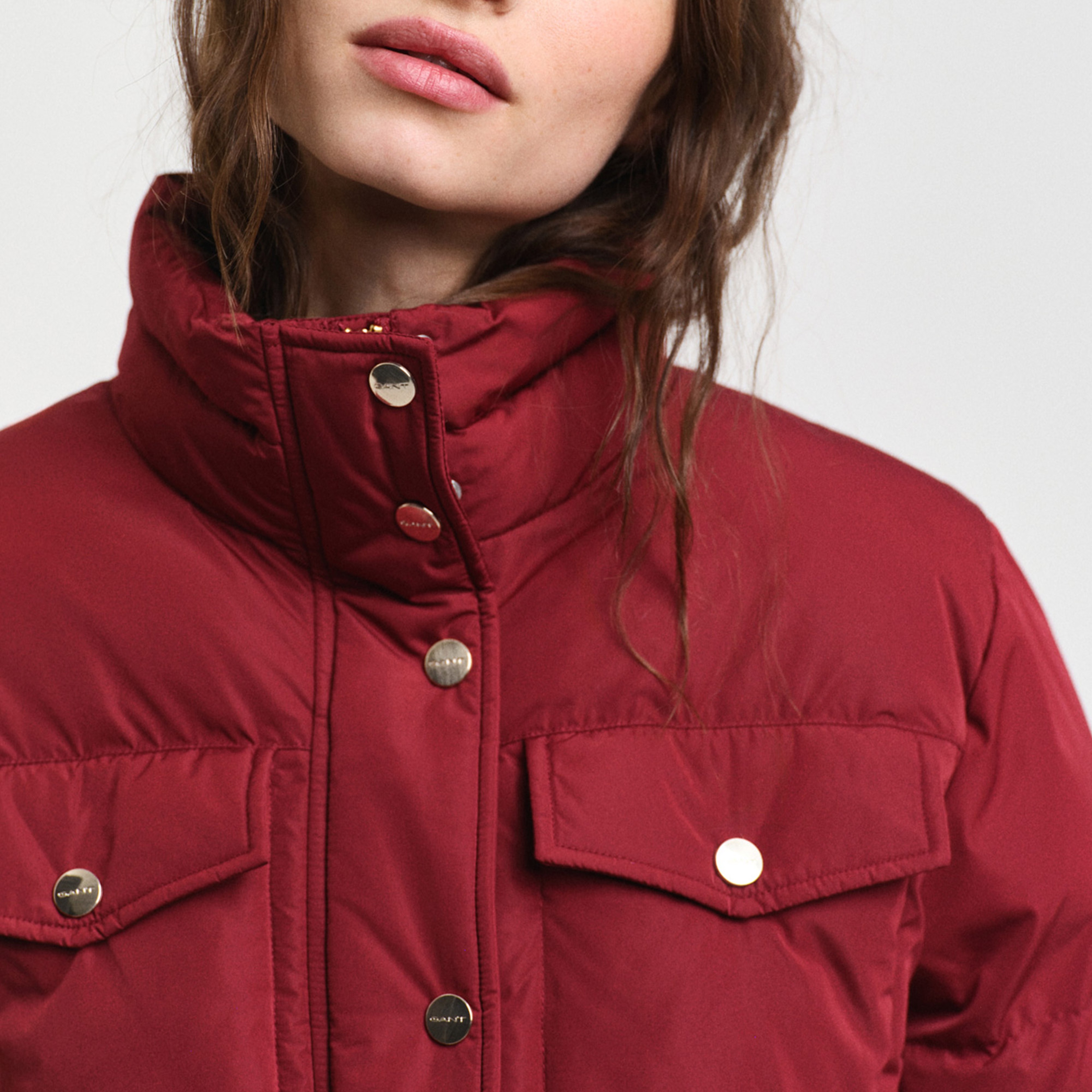 GANT Kadın Kırmızı Dik Yaka Mont