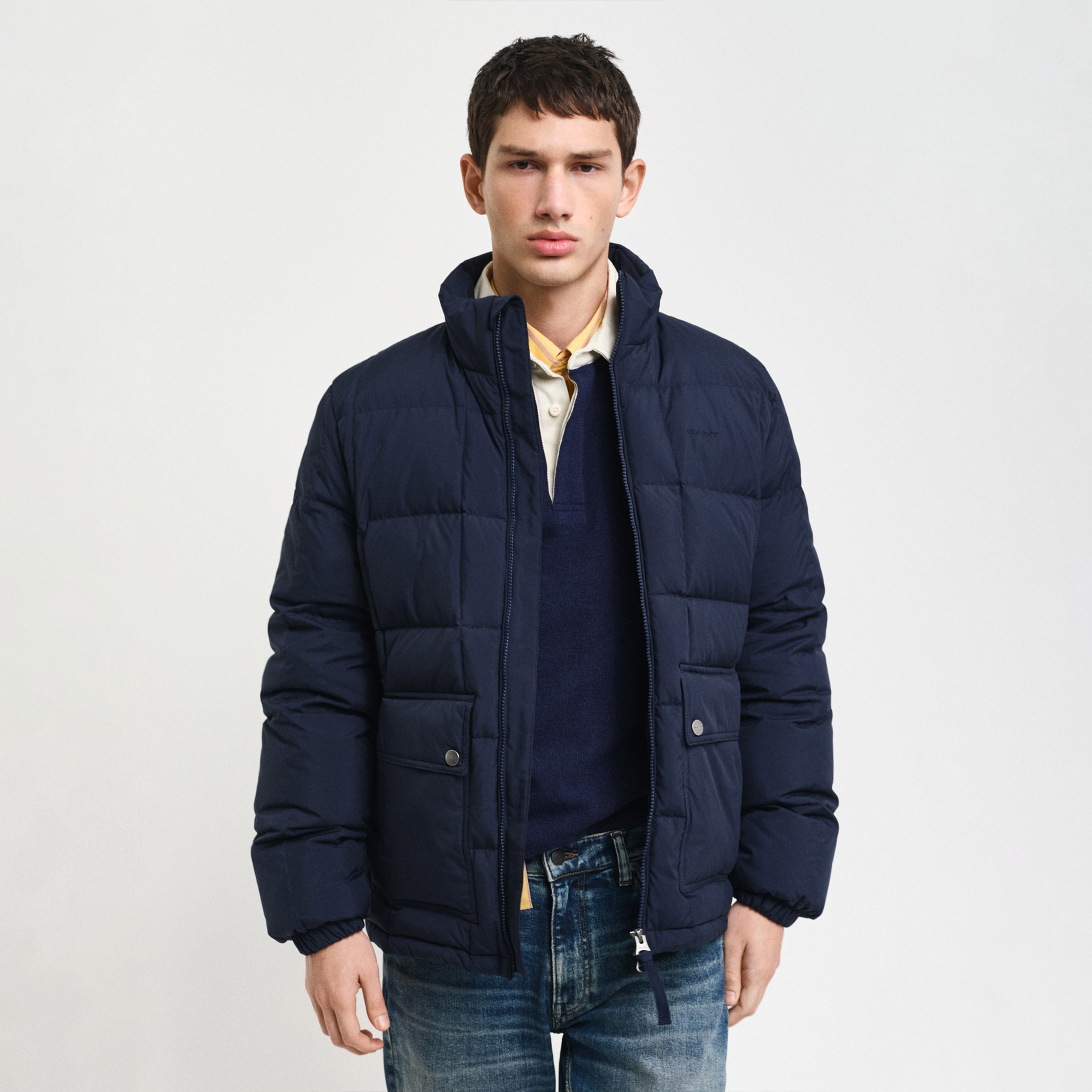 GANT Erkek Lacivert Dik Yaka Mont