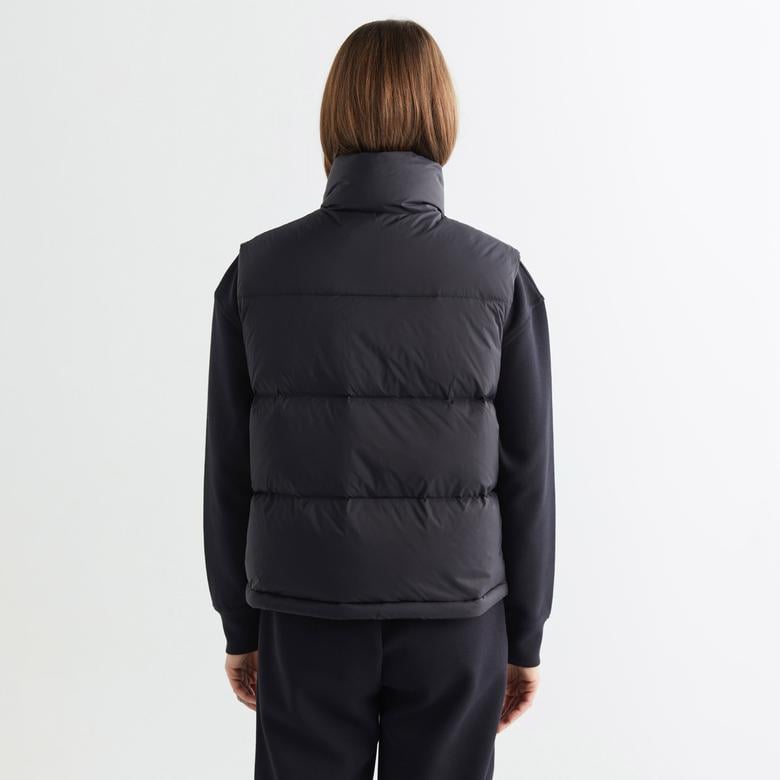 GANT Kadın Siyah Relaxed Fit Fermuarlı Logolu Yelek