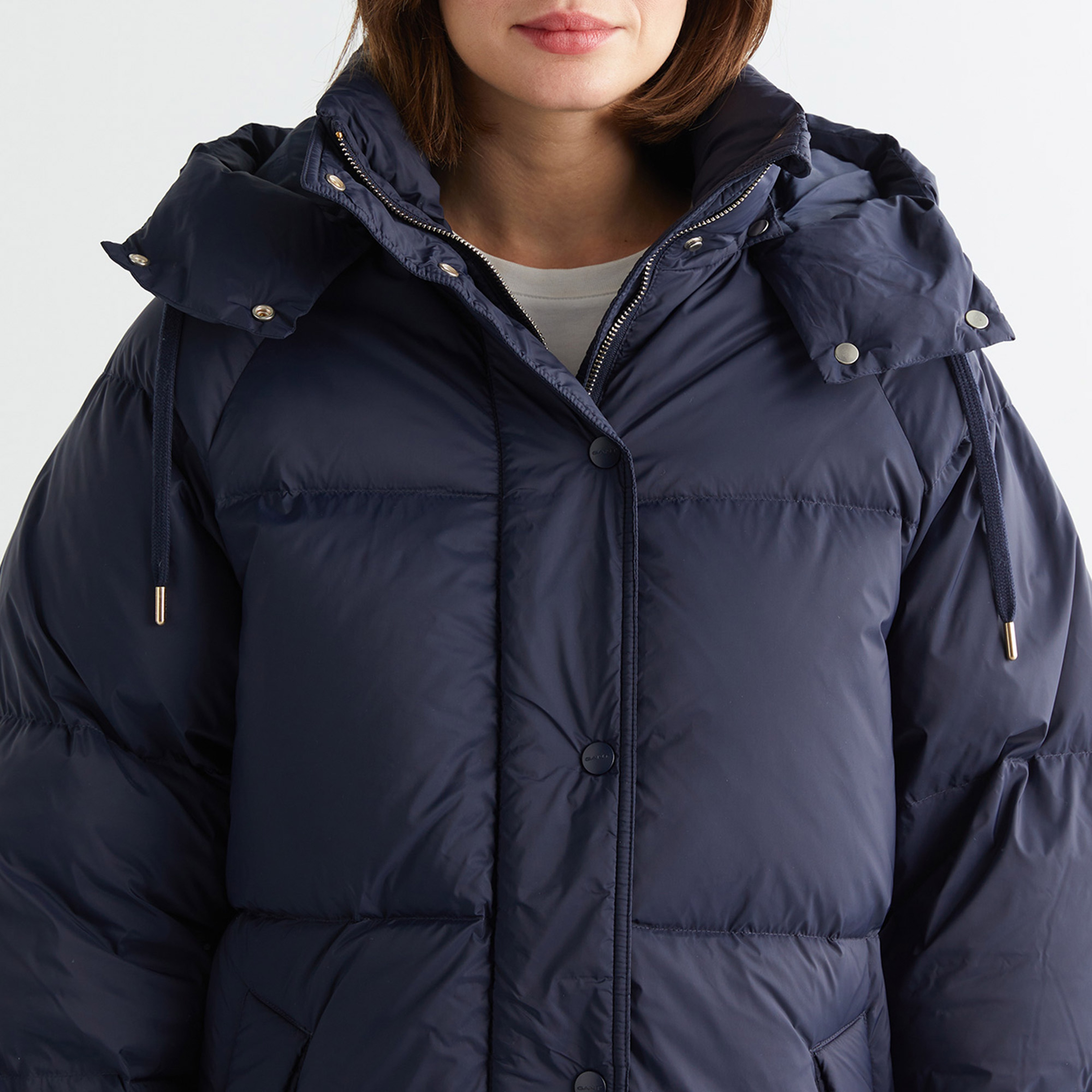 GANT Kadın Lacivert Kapüşonlu Kaz Tüyü Mont