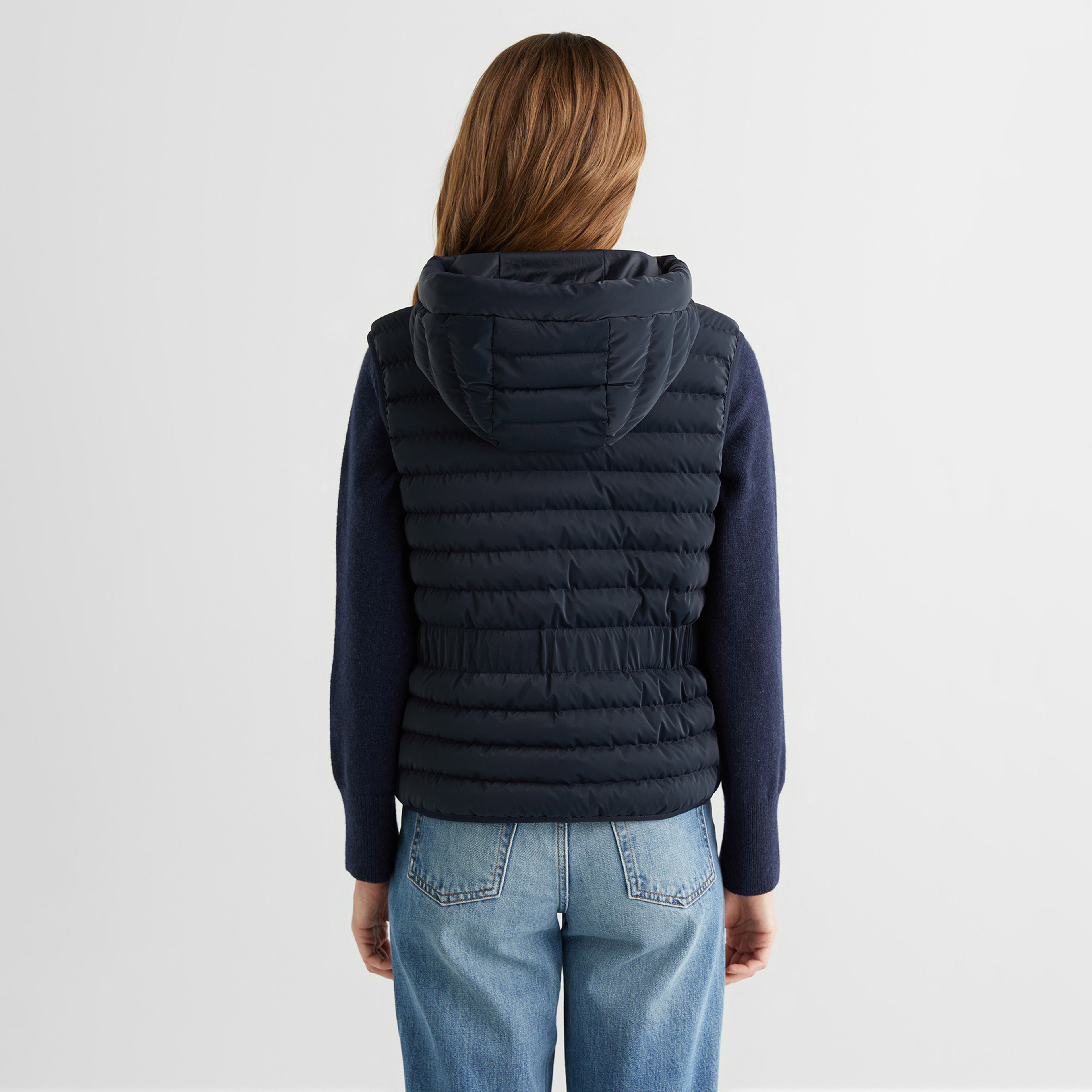 GANT Kadın Lacivert Kapüşonlu Kapitone Yelek