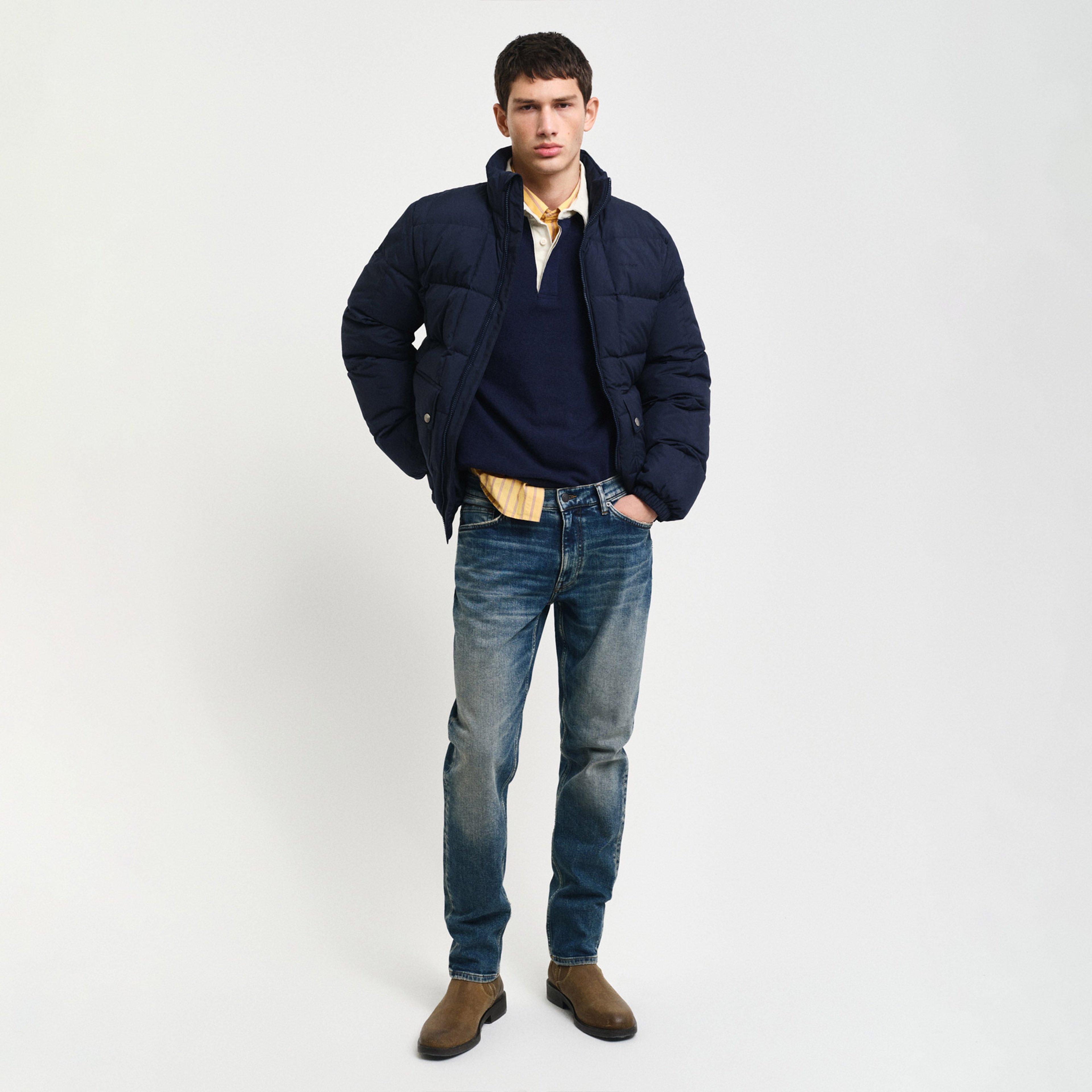 GANT Erkek Lacivert Dik Yaka Mont