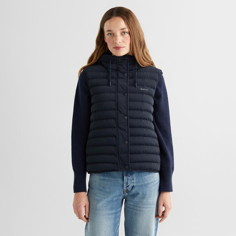 GANT Kadın Lacivert Kapüşonlu Kapitone Yelek