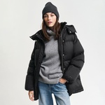 GANT Kadın Siyah Relaxed Fit Kapüşonlu Mont