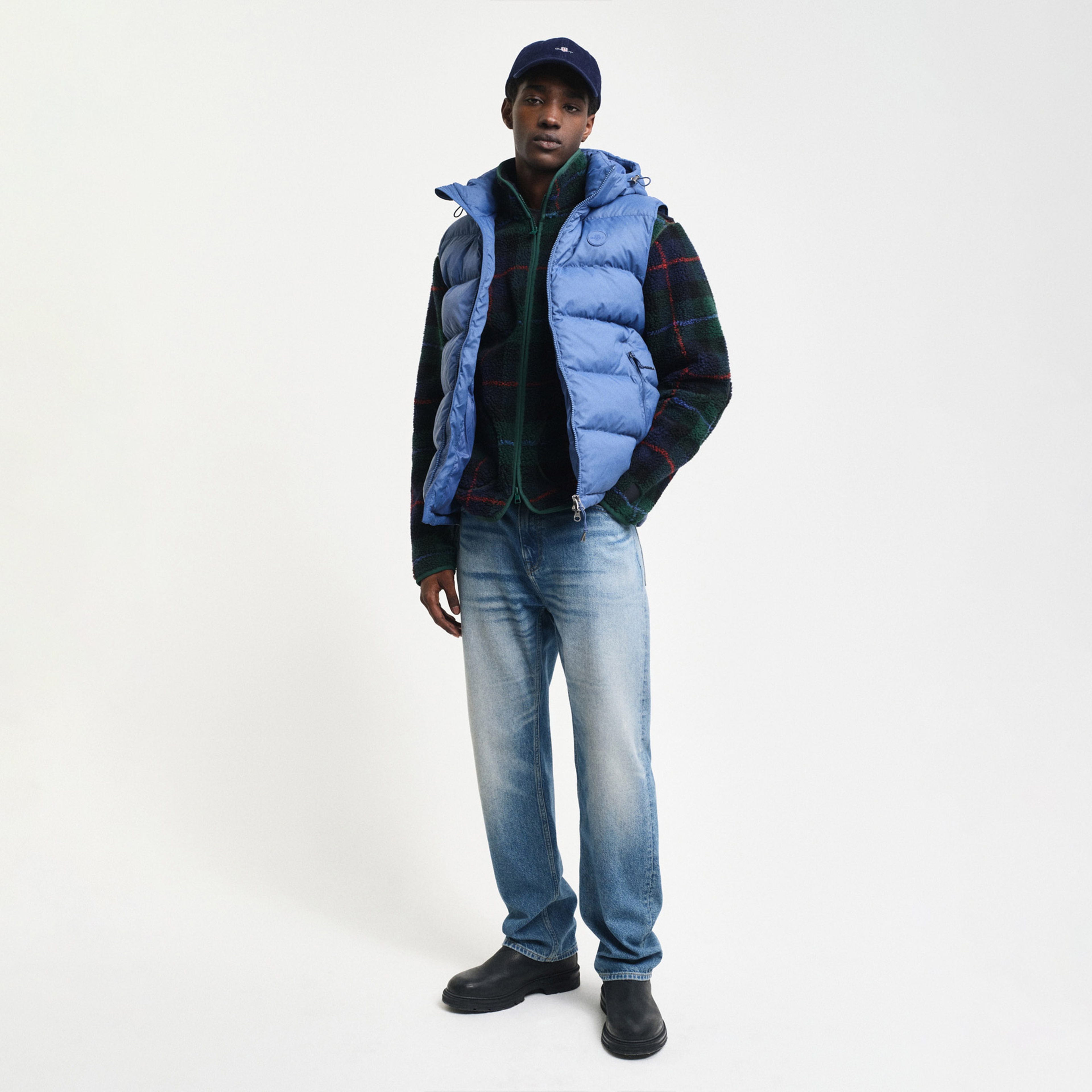 GANT Erkek Mavi Regular Fit Kapüşonlu Yelek