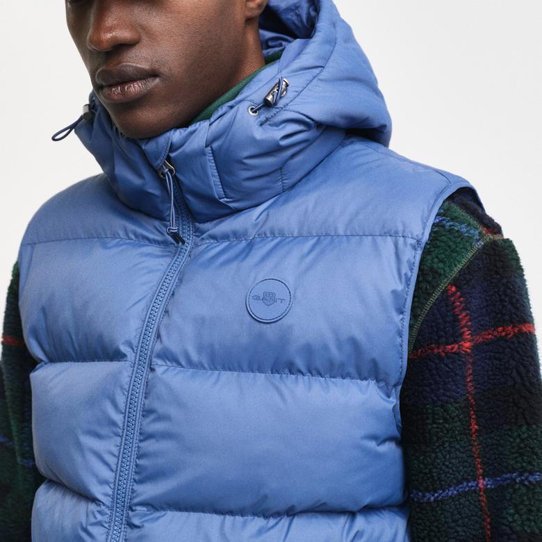 GANT Erkek Mavi Regular Fit Kapüşonlu Yelek