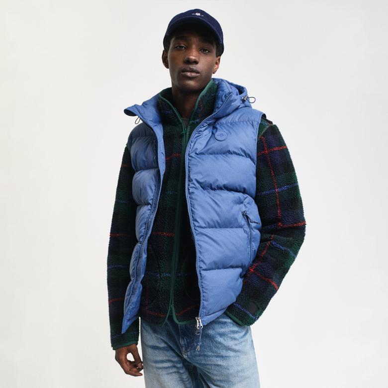 GANT Erkek Mavi Regular Fit Kapüşonlu Yelek