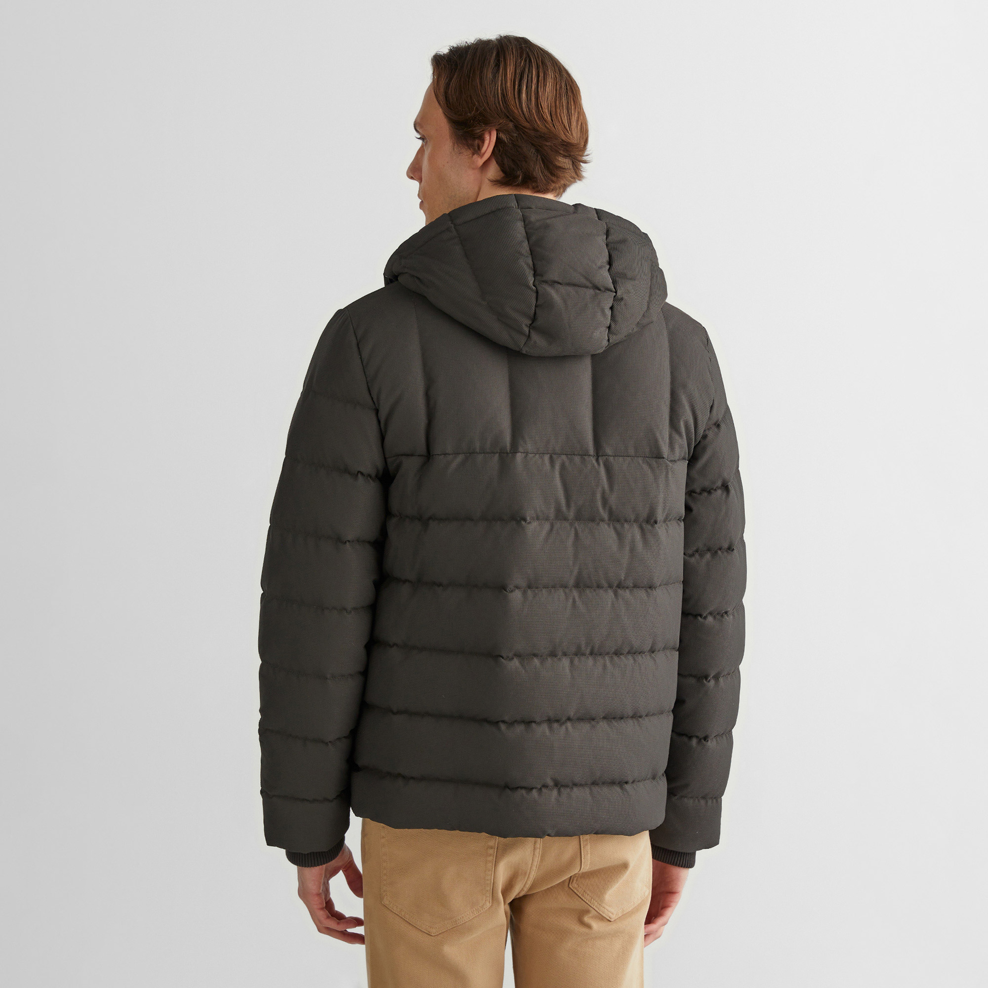 GANT Erkek Gri Kapüşonlu Logolu Mont