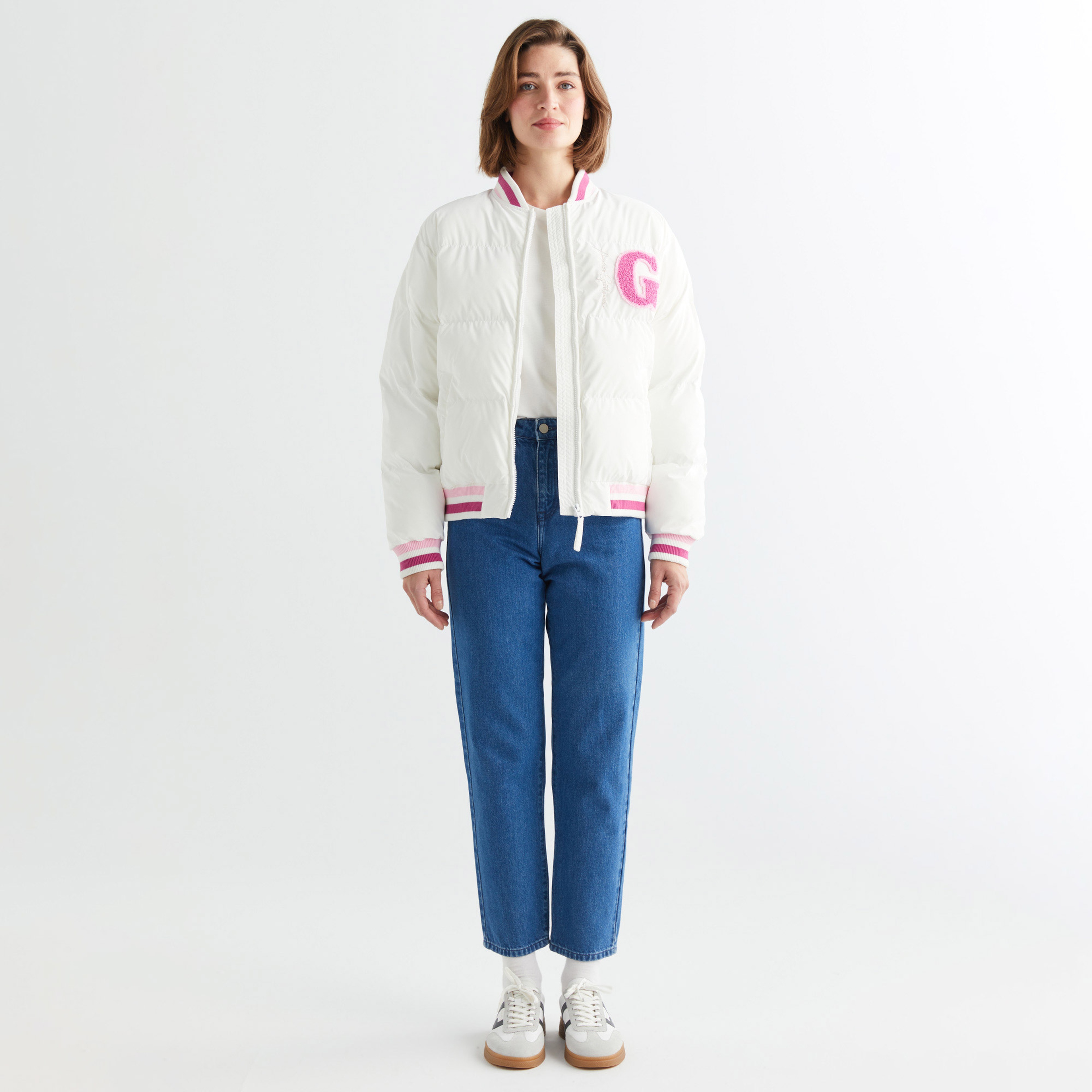 GANT Kadın Krem Hakim Yaka Logolu Bomber Ceket