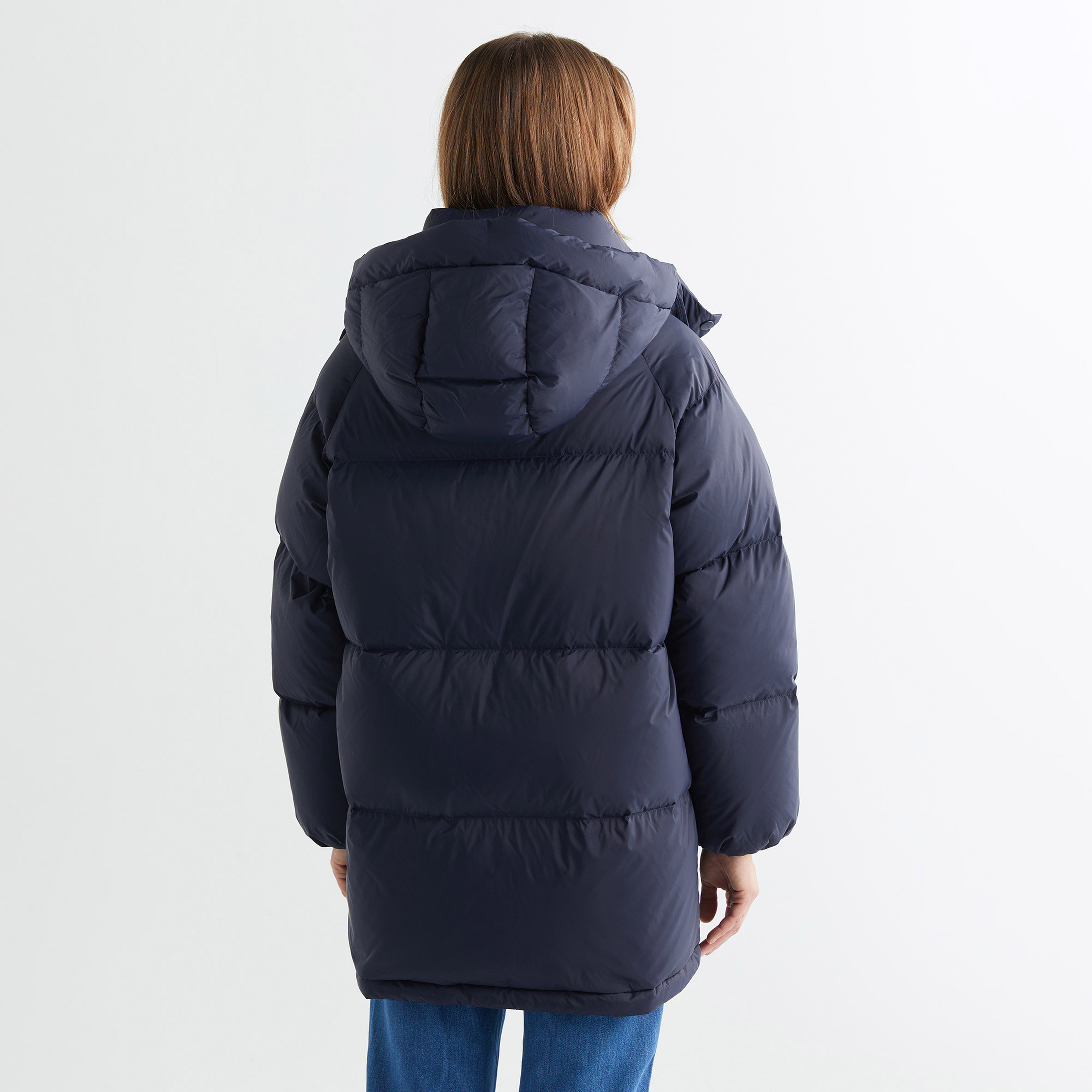 GANT Kadın Lacivert Kapüşonlu Kaz Tüyü Mont