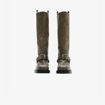 Burberry Leather Saddle High Kadın Haki Bot