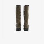 Burberry Leather Saddle High Kadın Haki Bot