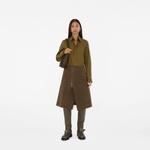 Burberry Leather Saddle High Kadın Haki Bot