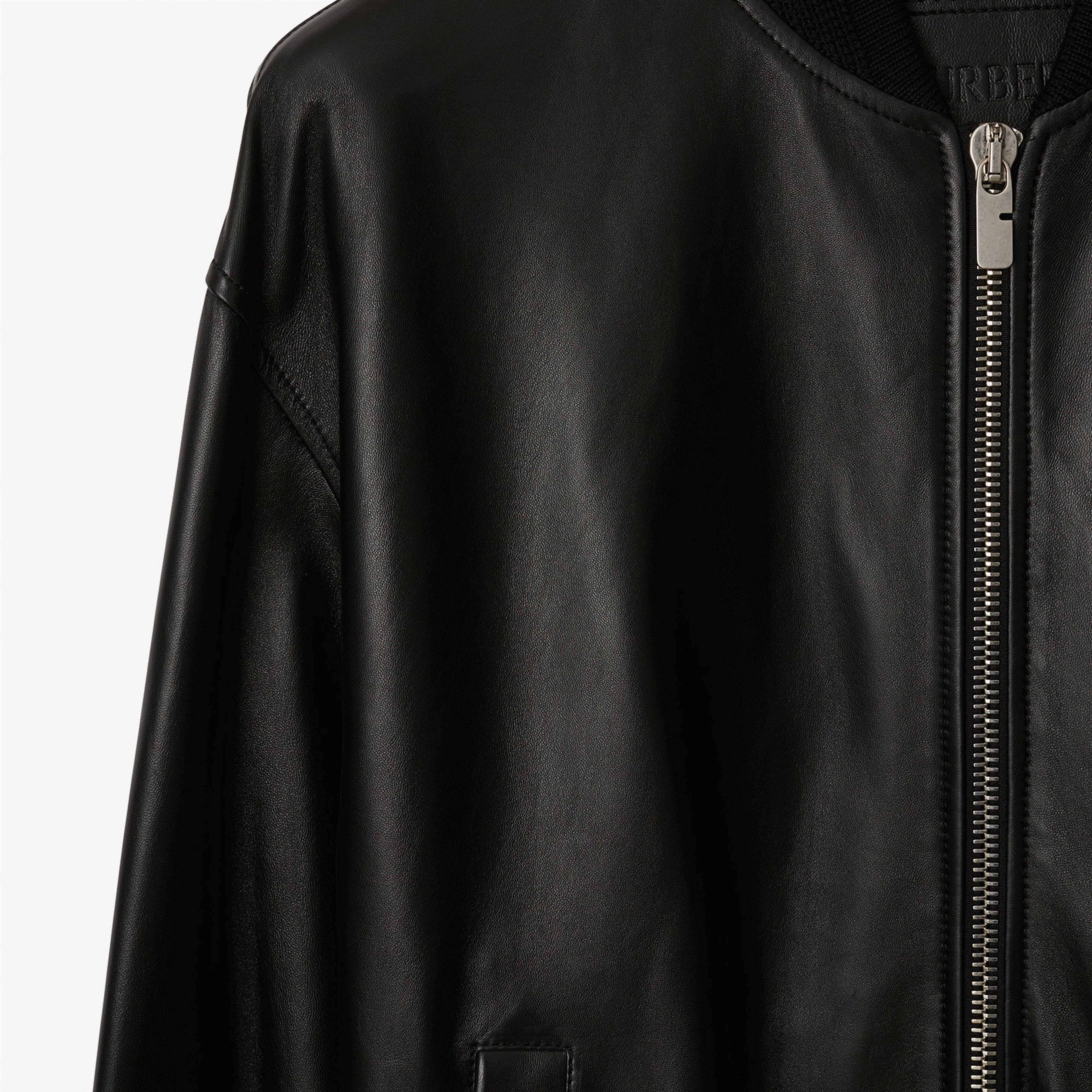 Burberry Erkek Siyah Deri Mont