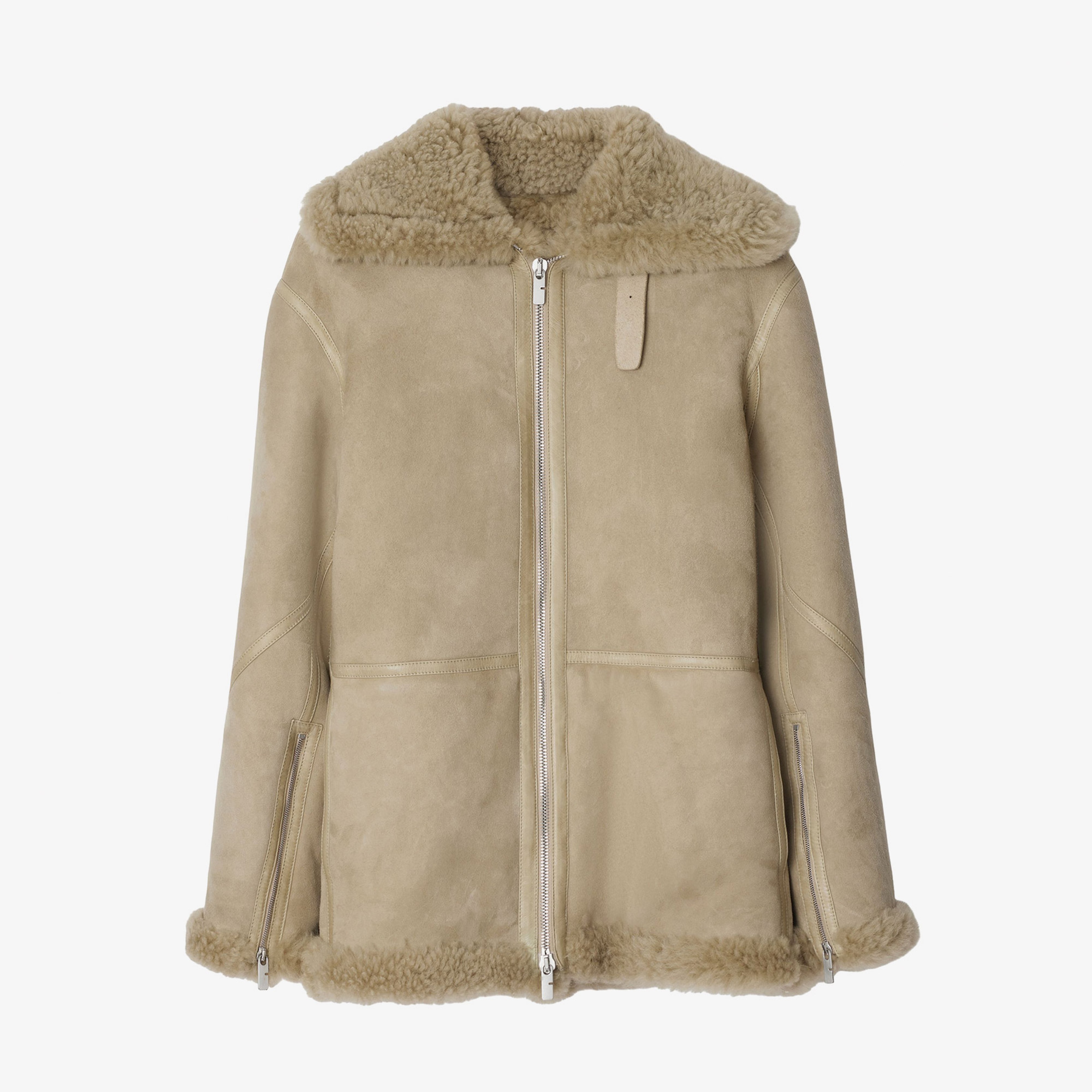 Burberry Kadın Turuncu Deri Mont