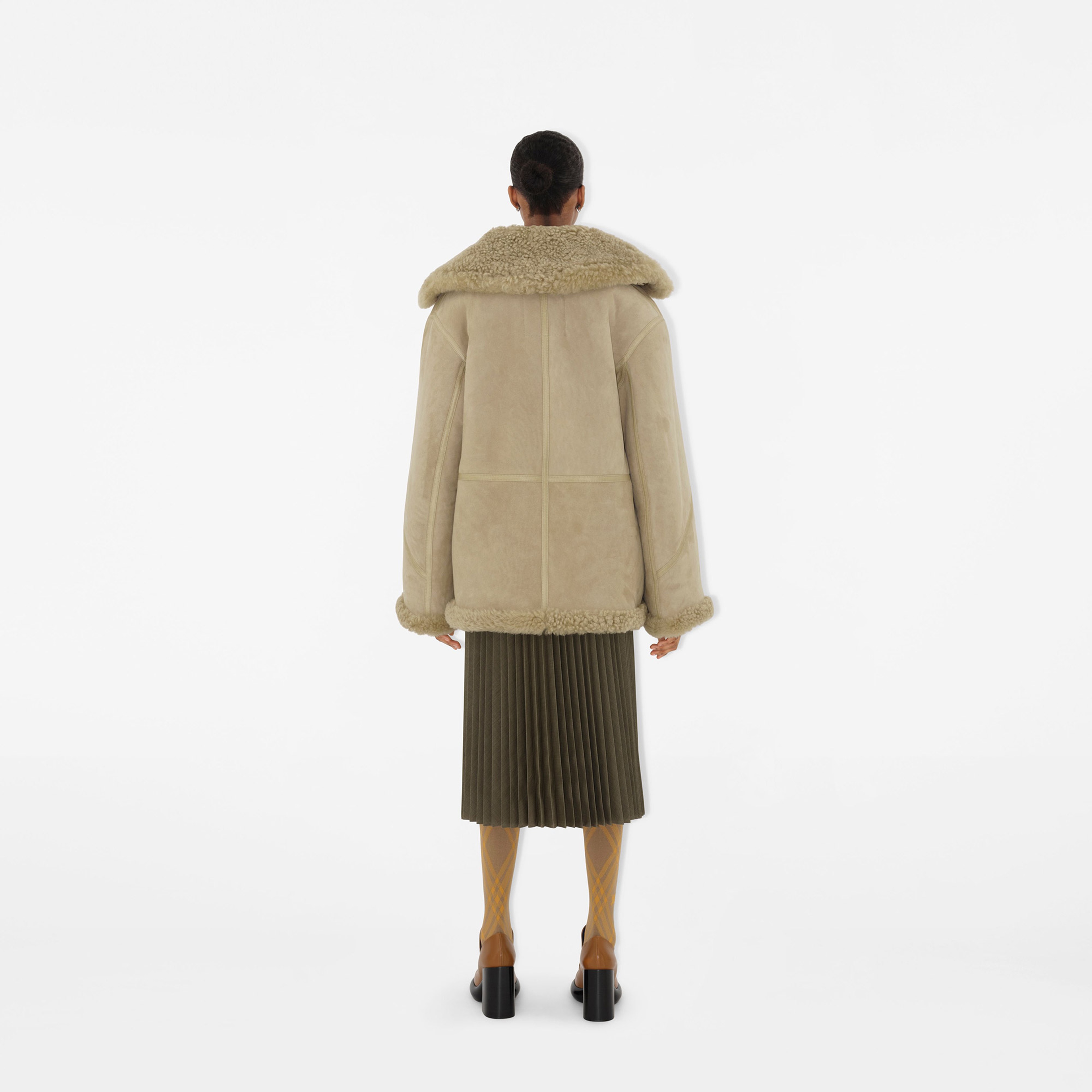 Burberry Kadın Turuncu Deri Mont