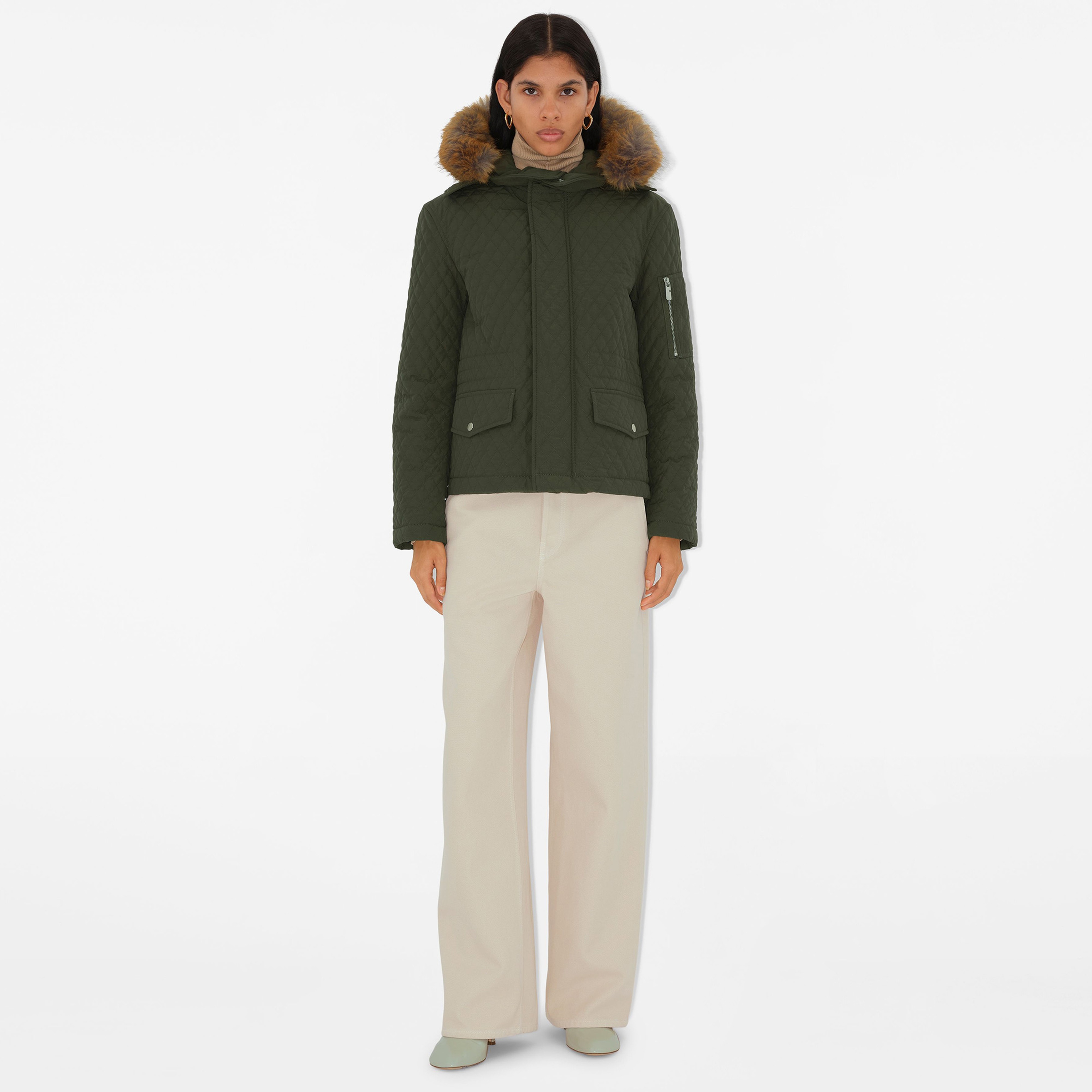 Burberry Kadın Gri Mont