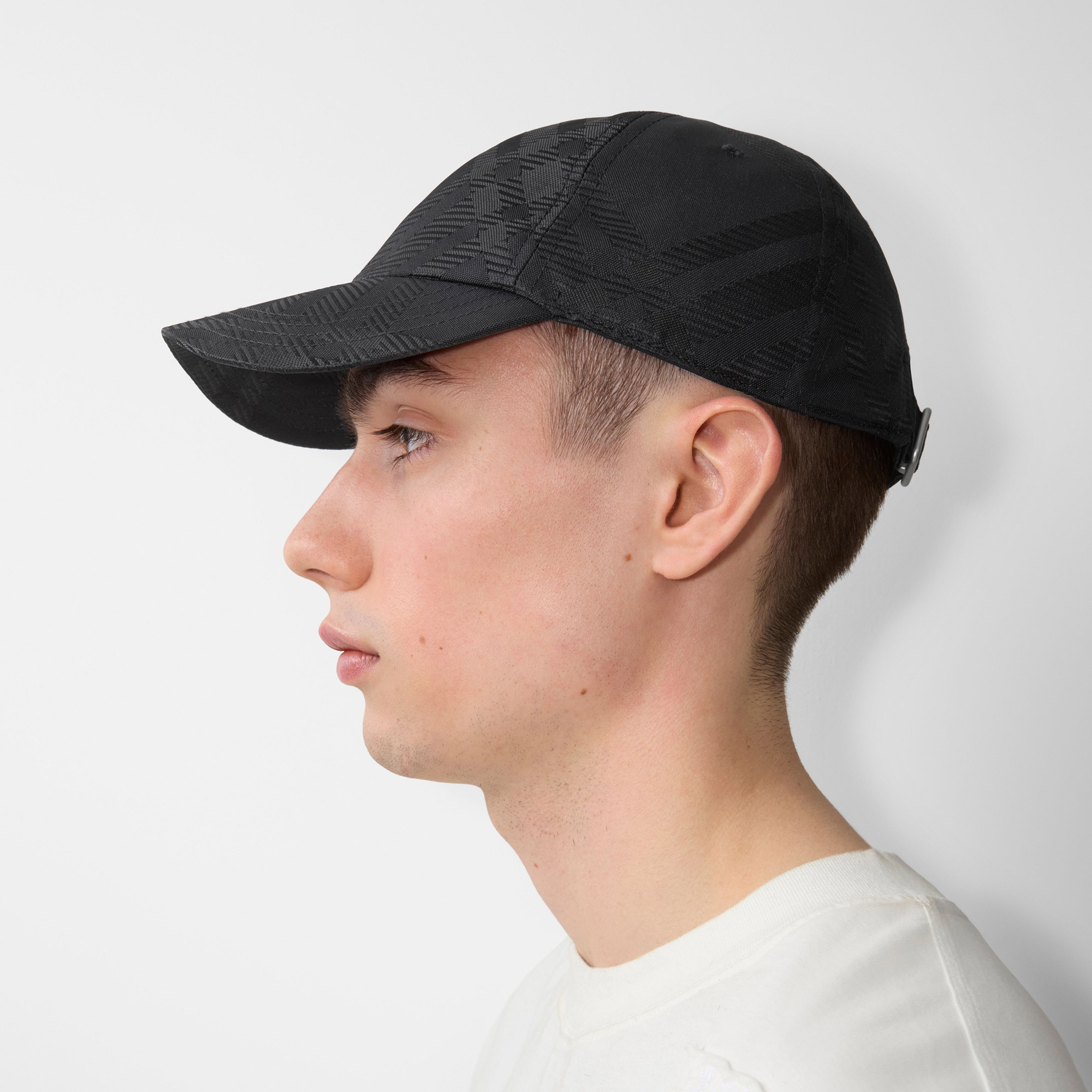 Burberry Check Nylon Blend Baseball Erkek Siyah Şapka