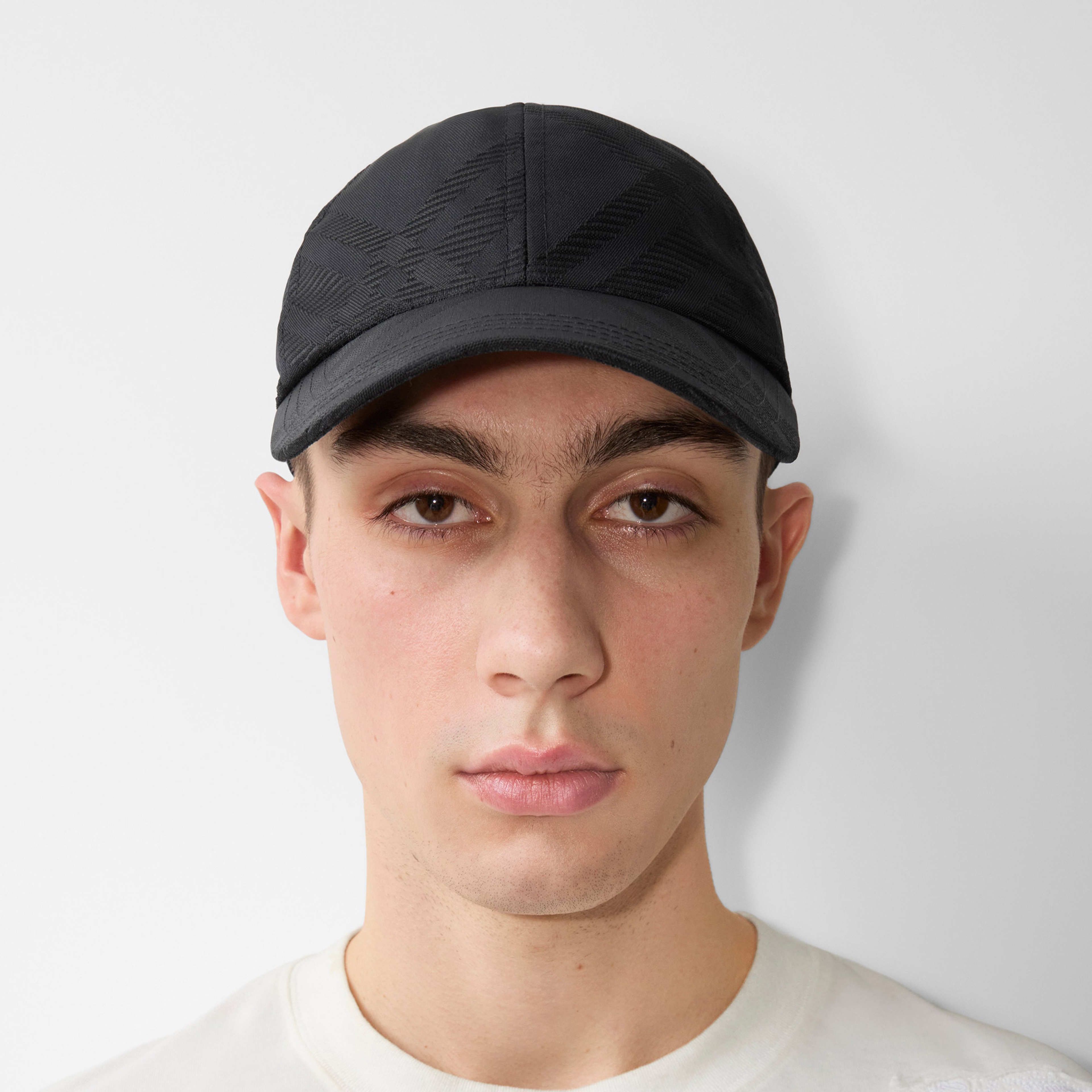 Burberry Check Nylon Blend Baseball Erkek Siyah Şapka