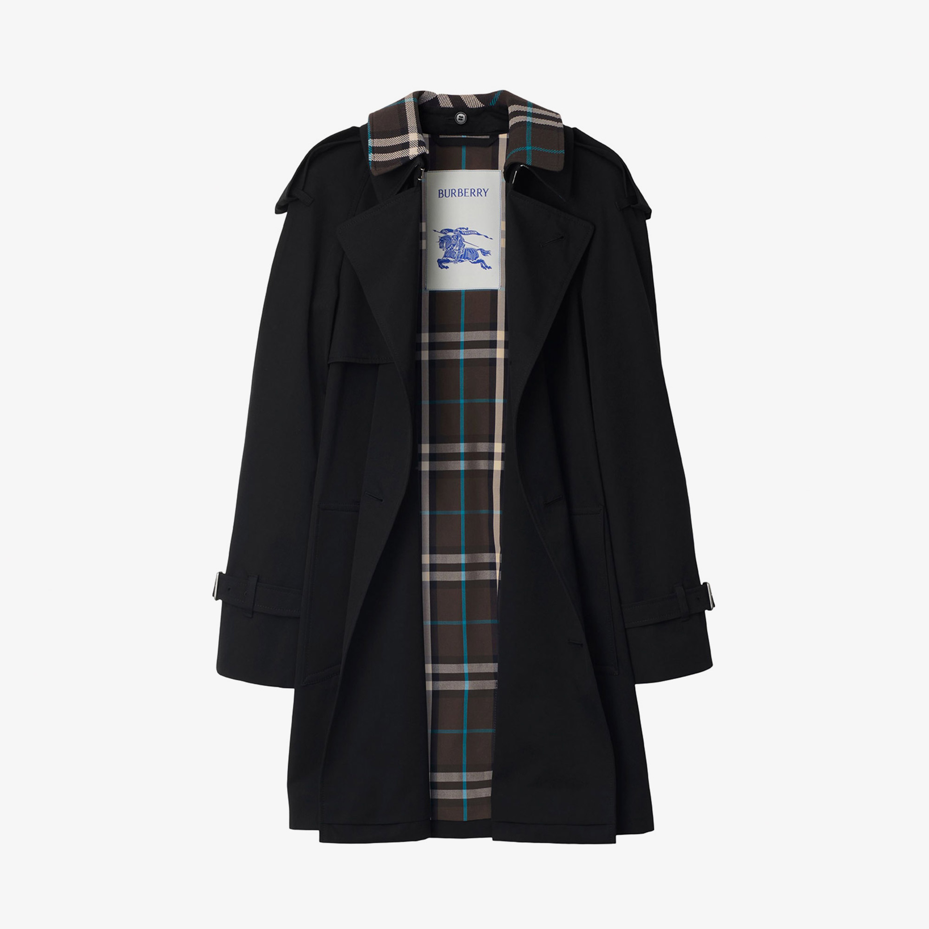 Burberry Short Detachable Yaka Detaylı Gabardine Kadın Siyah