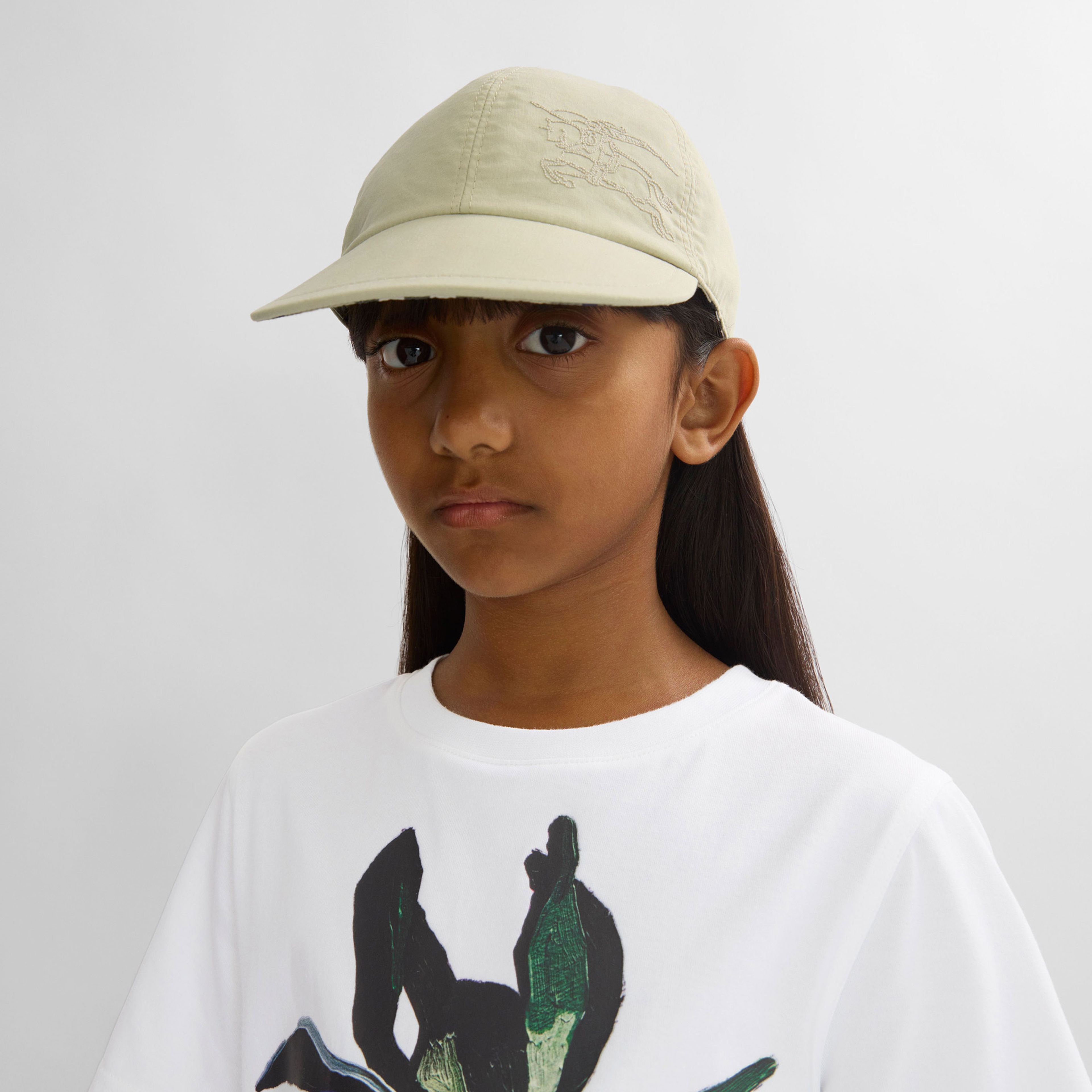 Burberry Reversible Pamuklu Baseball Çocuk Krem Rengi Şapka