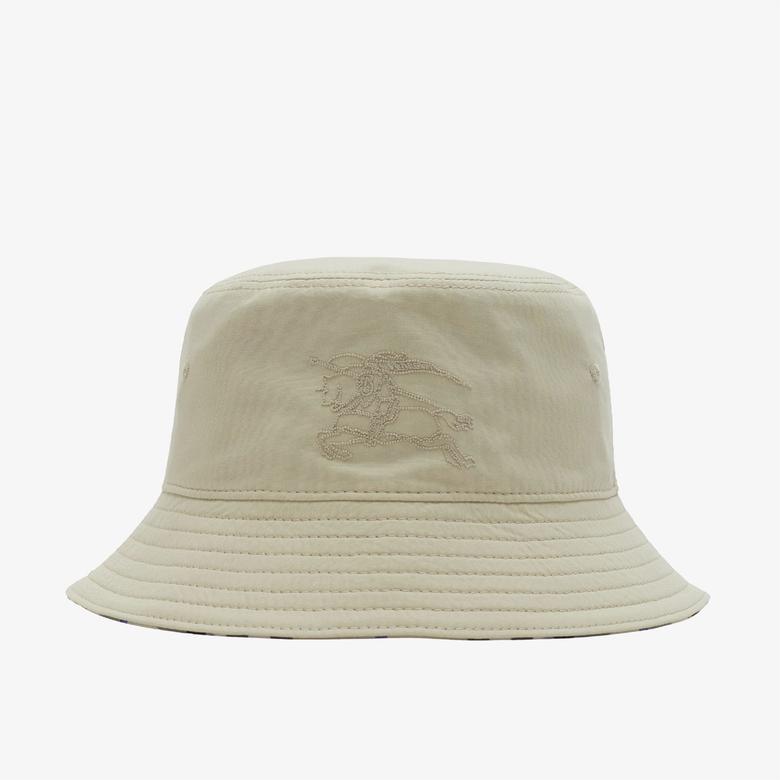Burberry Reversible Pamuklu Bucket Çocuk Krem Rengi Şapka