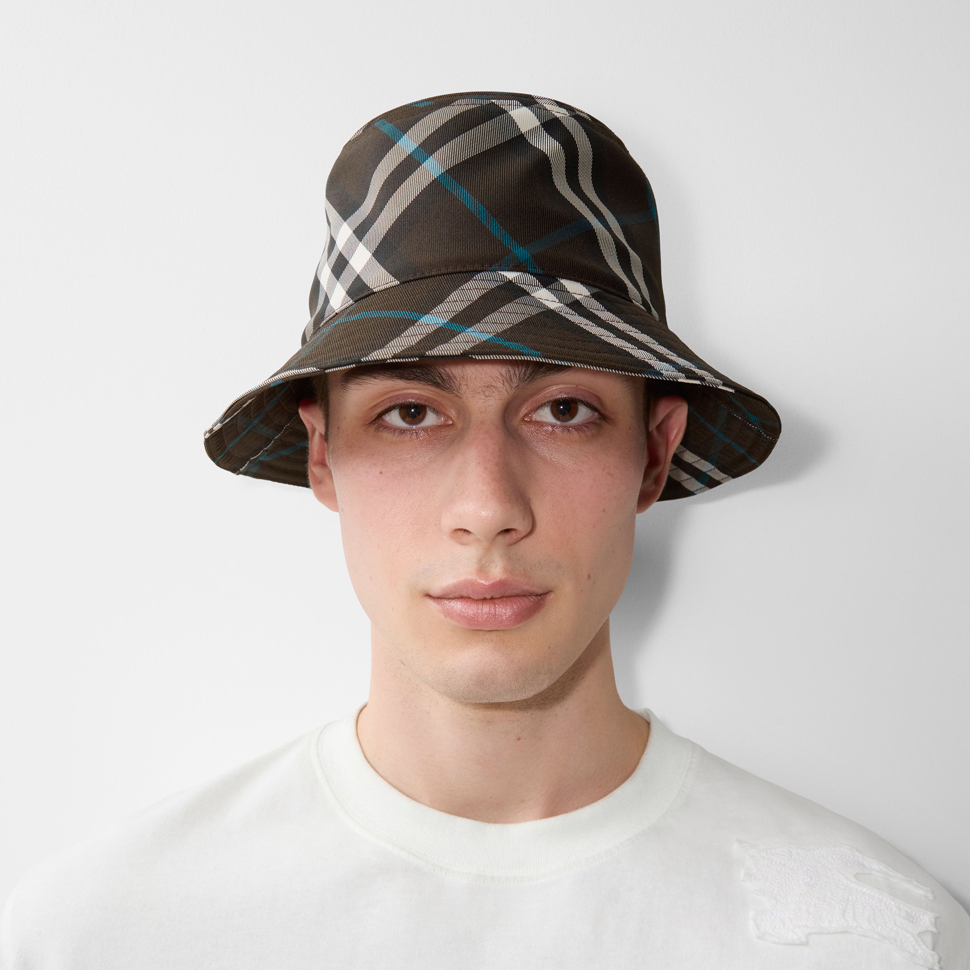 Burberry Check Bucket Erkek Haki Şapka
