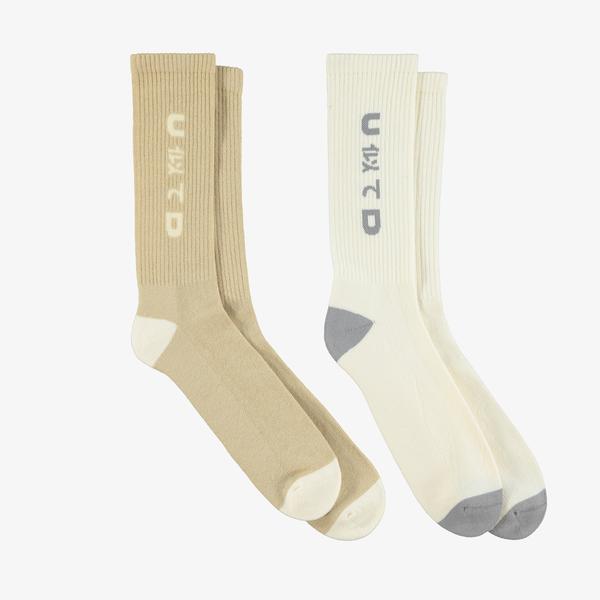 UNITED4 Unisex Krem/Kahverengi 2'li Çorap