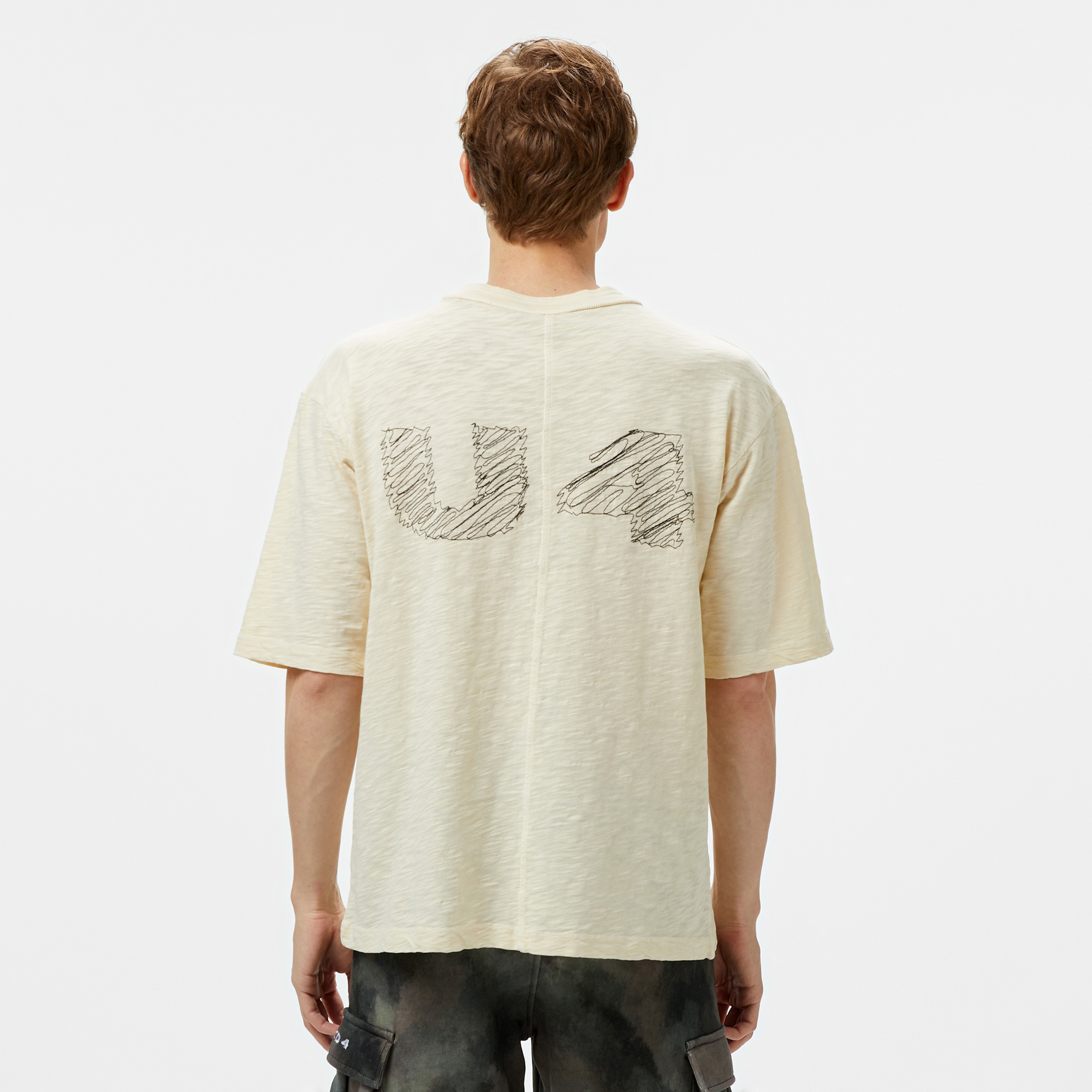 UNITED4 Erkek Krem T-Shirt