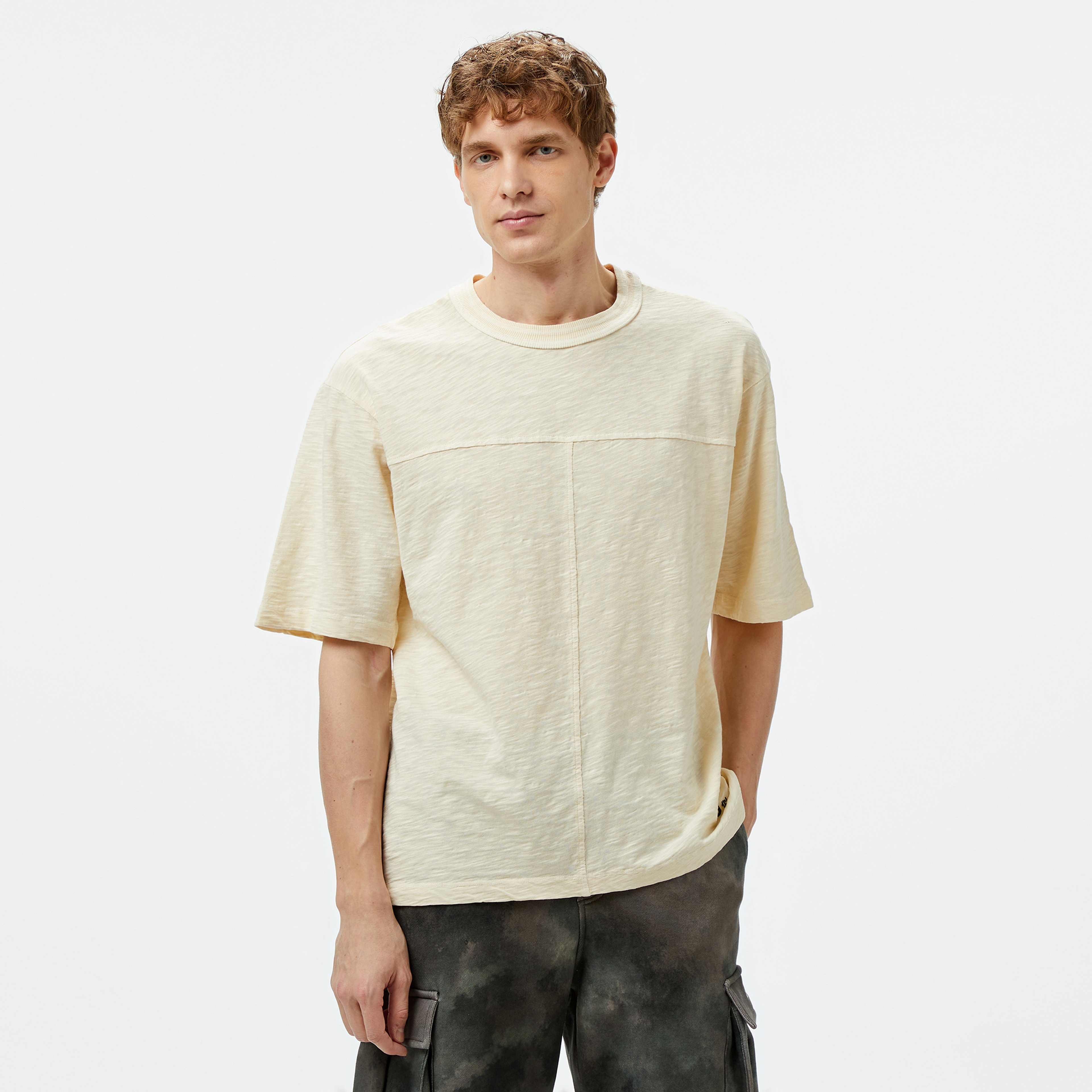 UNITED4 Erkek Krem T-Shirt