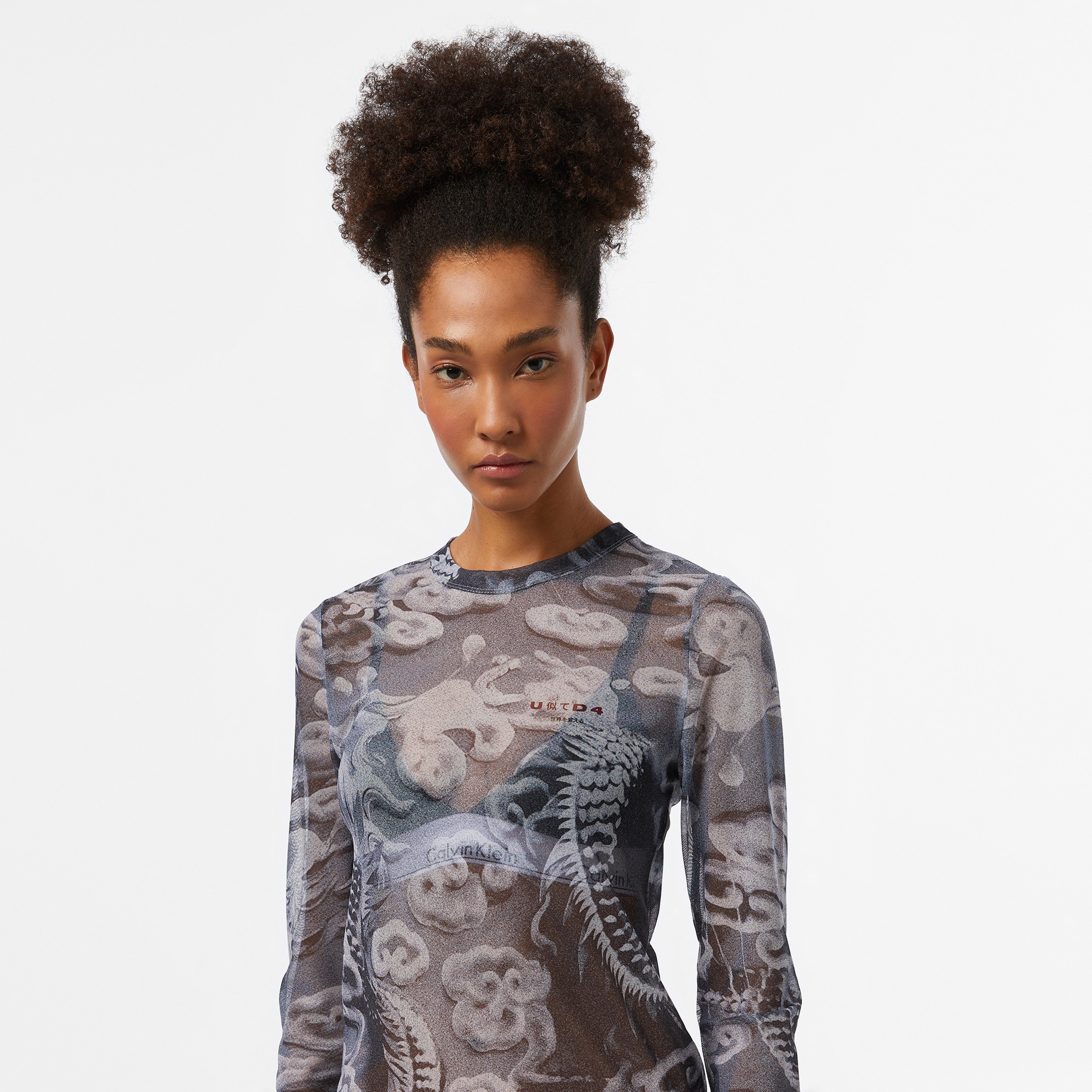 UNITED4 Kadın Beyaz Detaylı Siyah T-Shirt