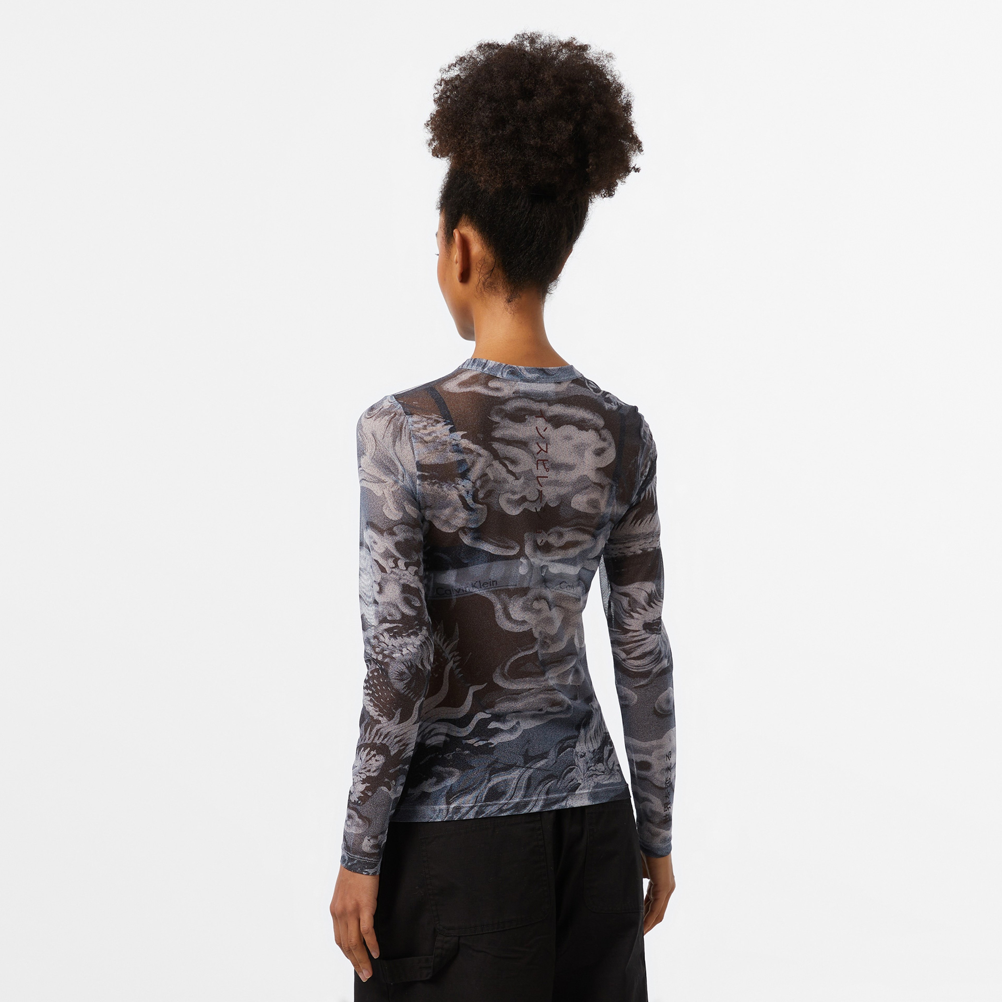 UNITED4 Kadın Beyaz Detaylı Siyah T-Shirt