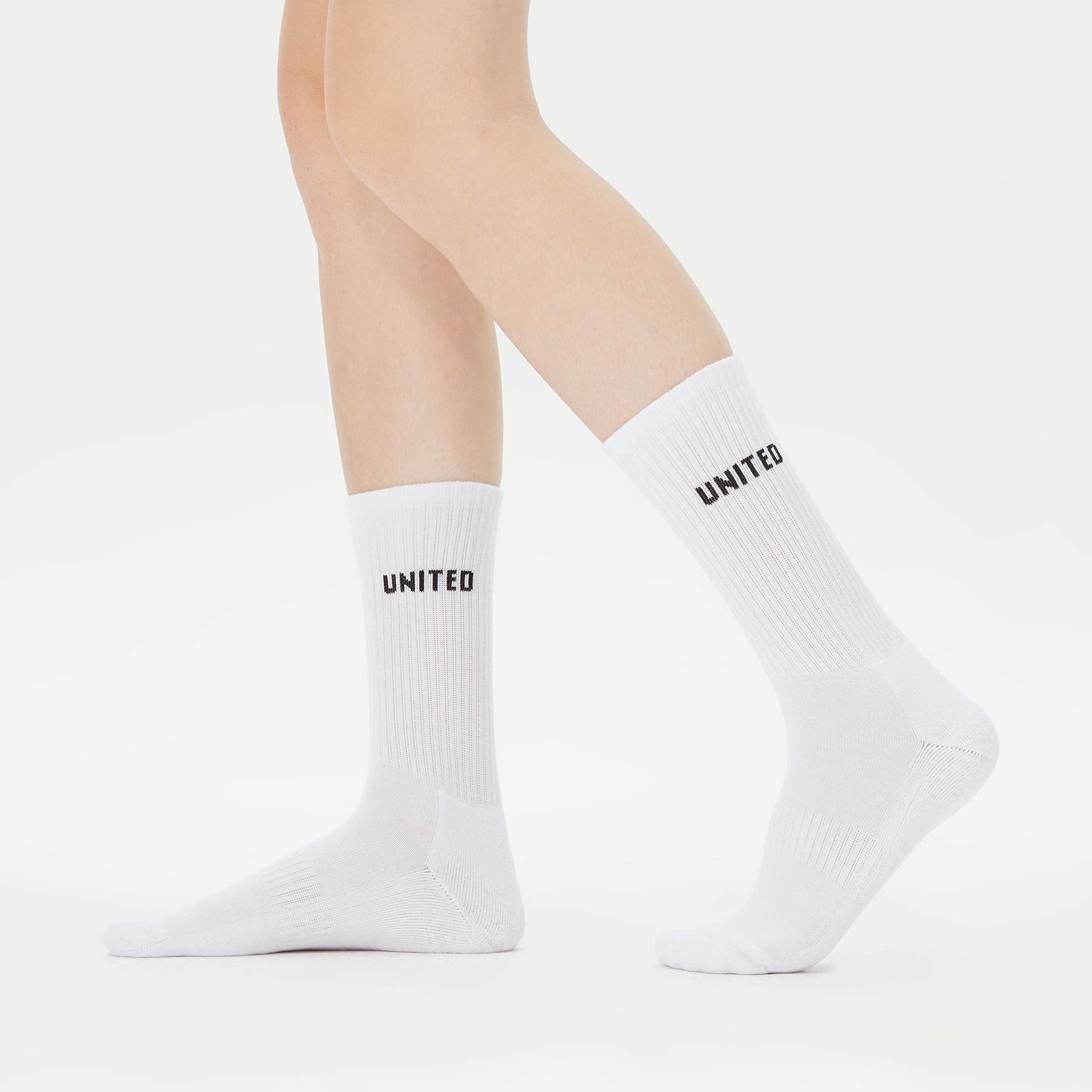 UNITED4 Unisex Beyaz/Siyah/Gri 3'lü Çorap
