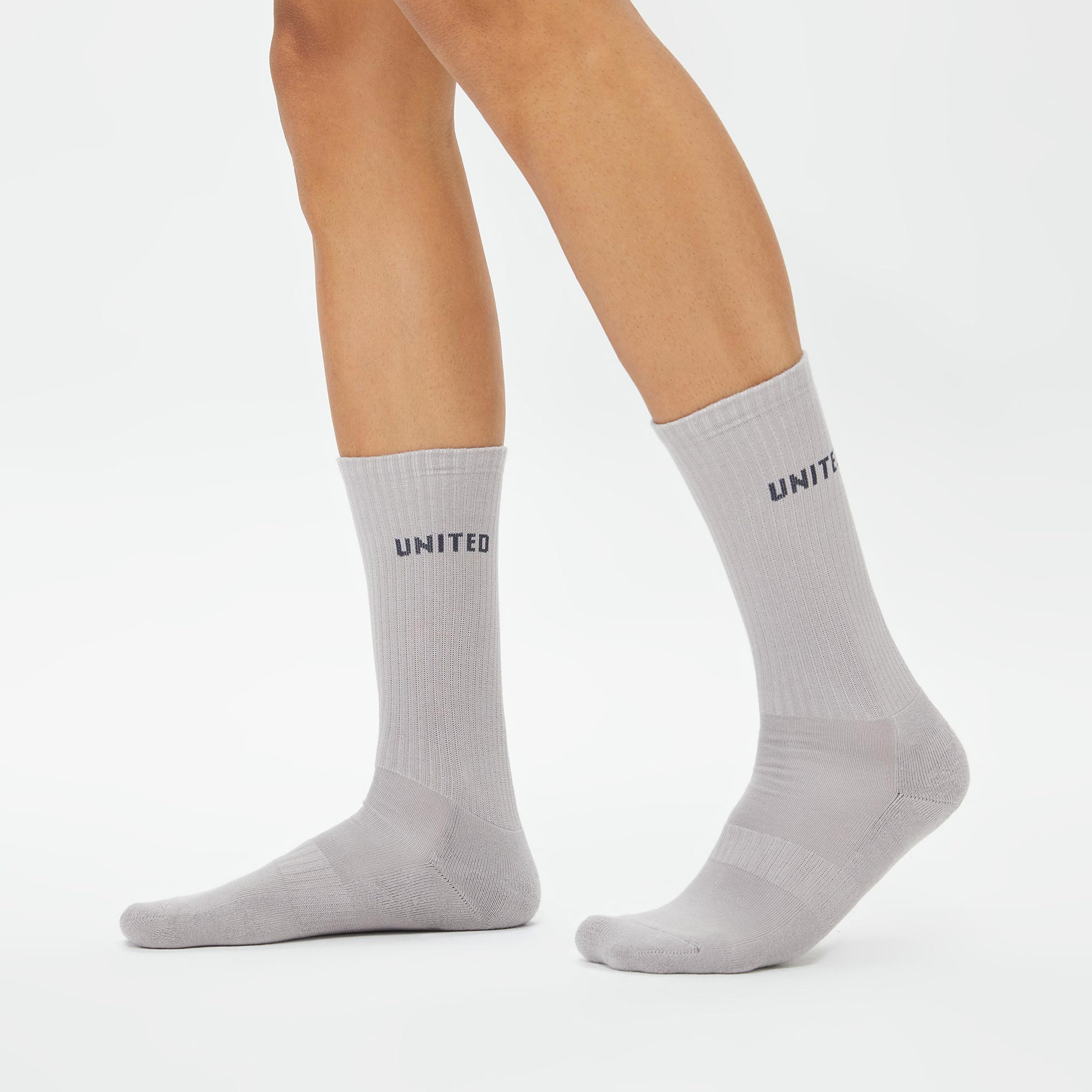 UNITED4 Unisex Beyaz/Siyah/Gri 3'lü Çorap