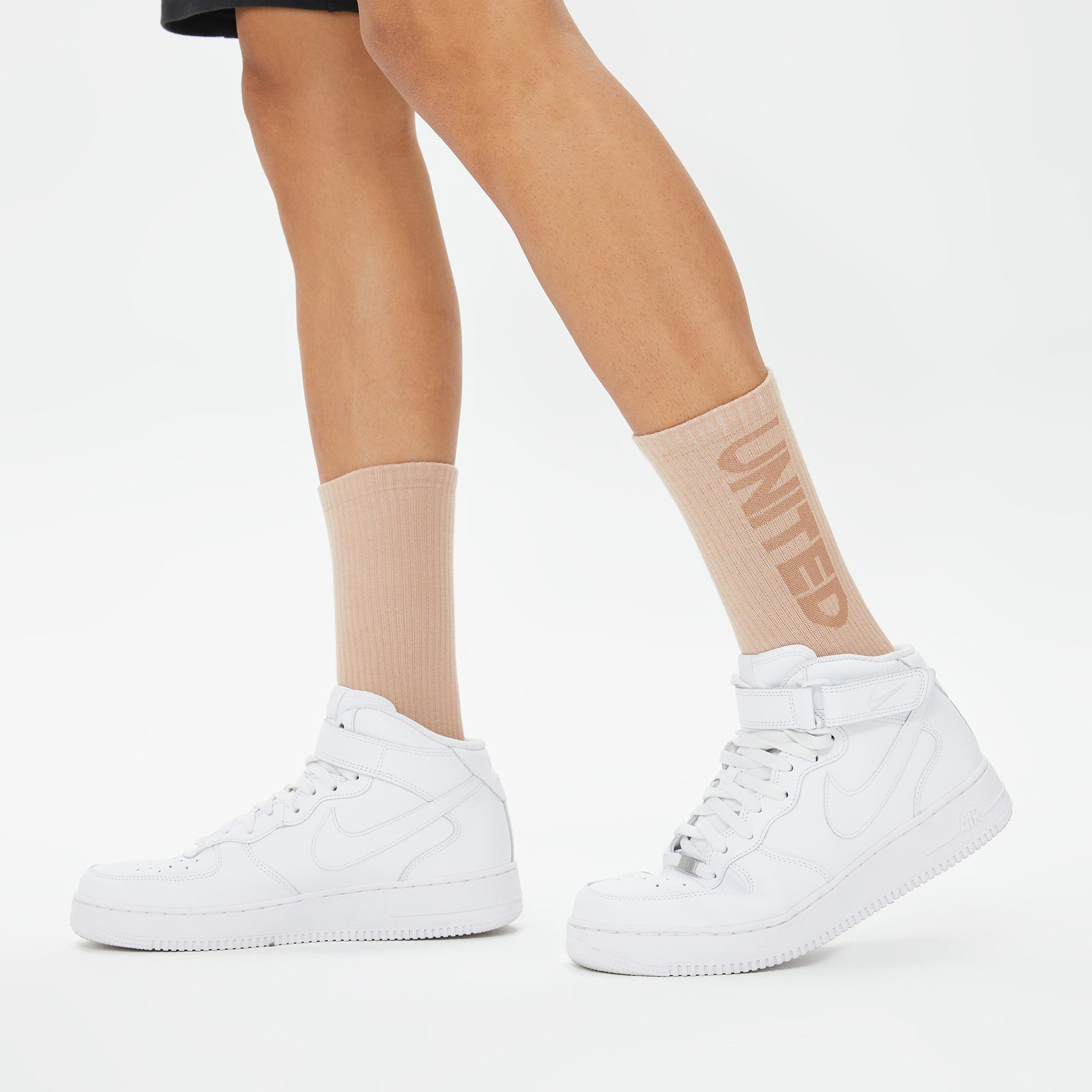 UNITED4 Unisex Gri/Krem 3'lü Çorap