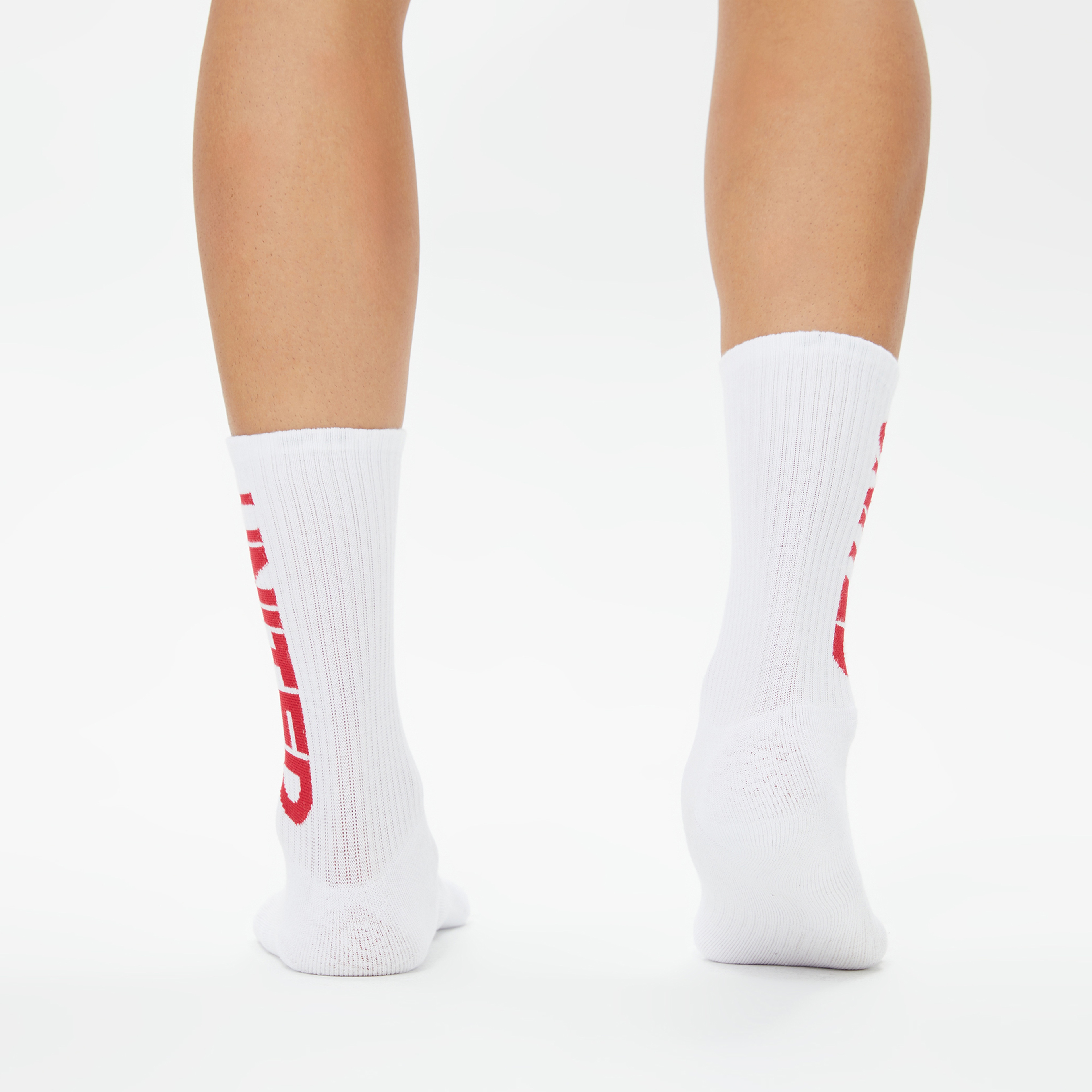 UNITED4 Unisex Beyaz 2'li Çorap