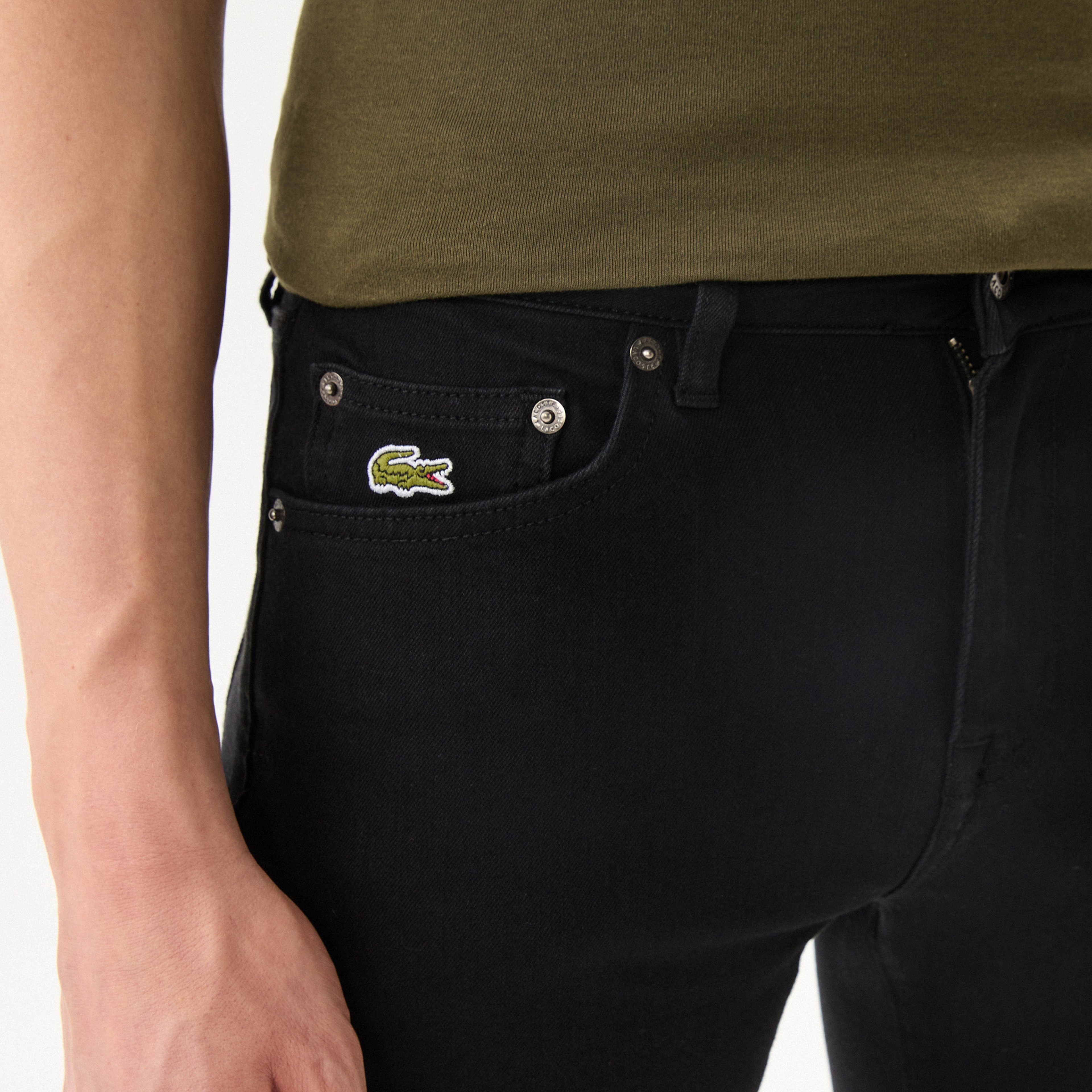 Lacoste Erkek Slim Fit Siyah Jean Pantolon