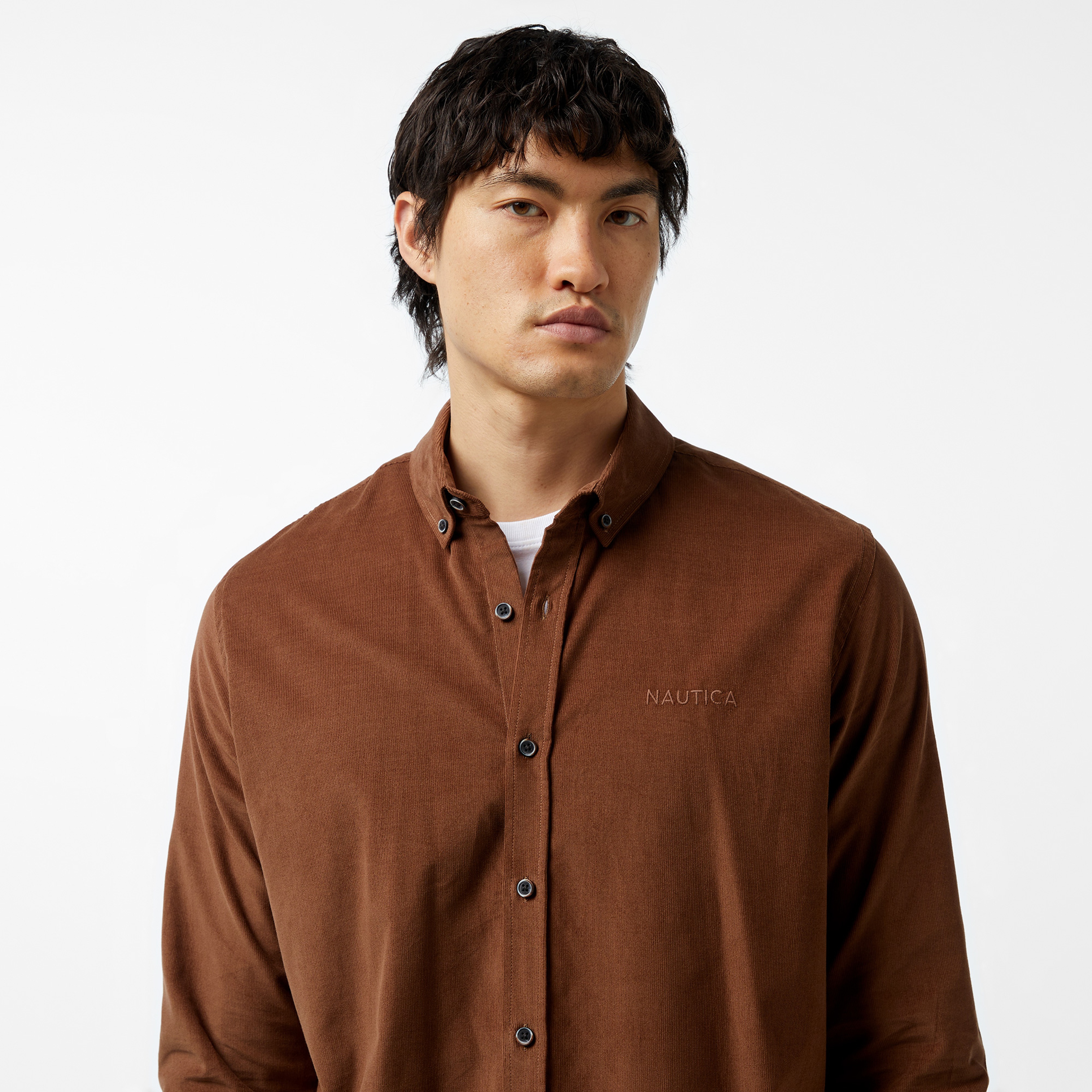 Nautica Erkek Kahverengi Classic Fit Gömlek