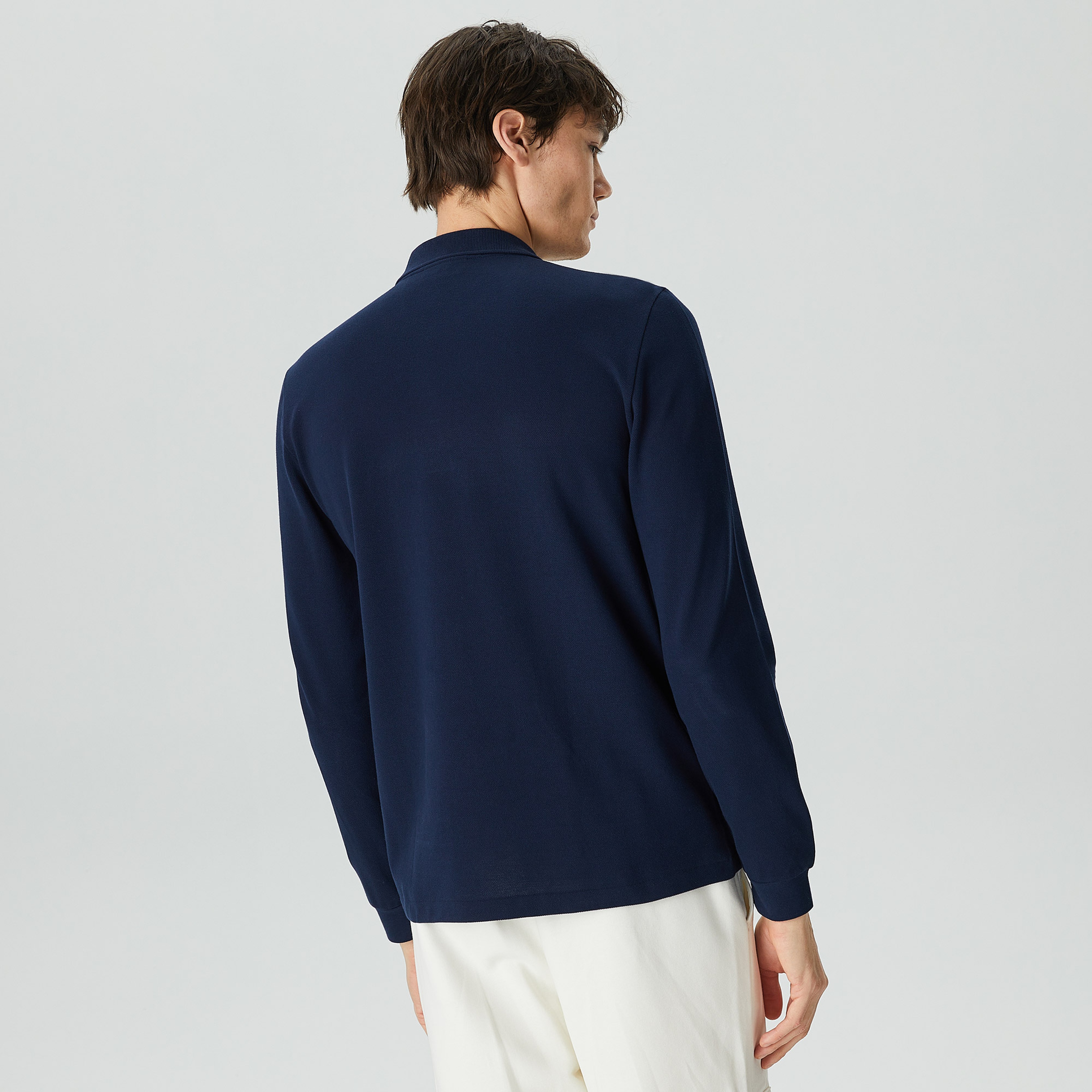 L.12.12 Erkek Classic Fit Uzun Kollu Lacivert Polo