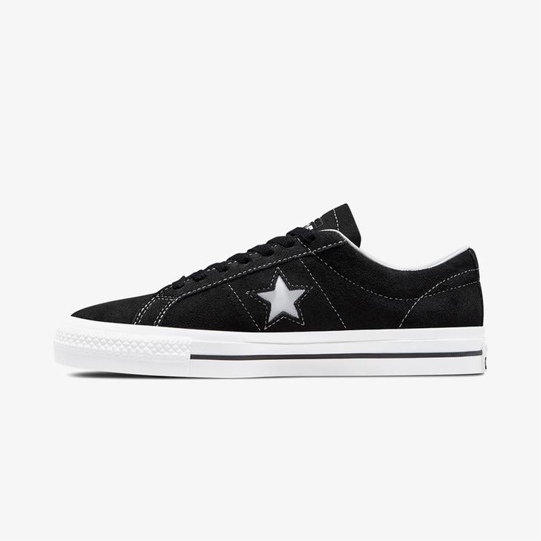 Converse One Star Pro Low Unisex Siyah Deri Sneaker